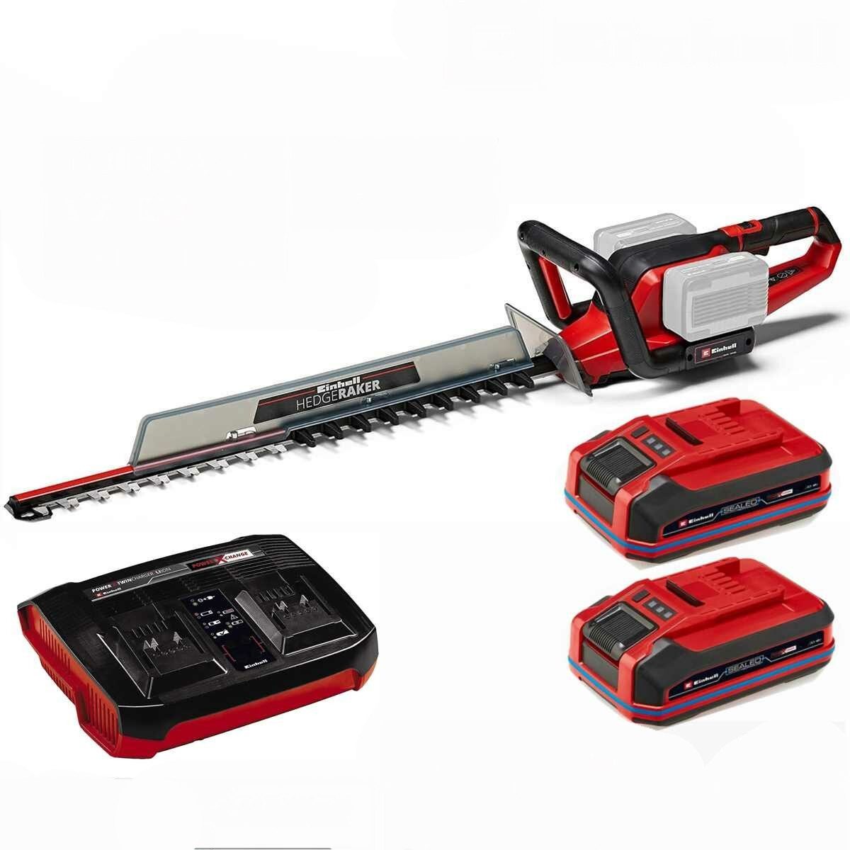 Einhell Akku-Heckenschere 36V Heckenschere GE-CH 36/65 2 x Sealed Akku 4.0 Ah + Twincharger