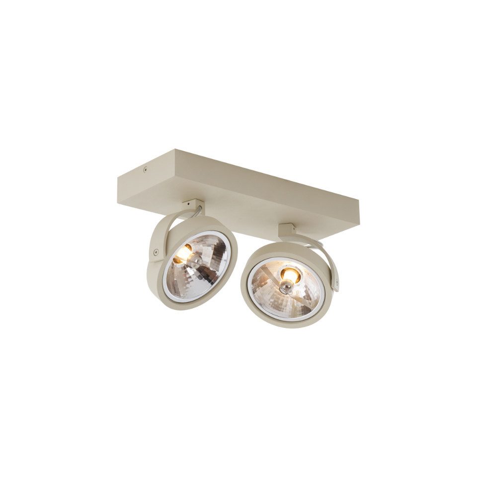 Qazqa LED Aufbaustrahler Go, ohne Leuchtmittel, Extra-Warmweiß, QAZQA Aufbau­spot, g9, Beige, Aluminium, Modern