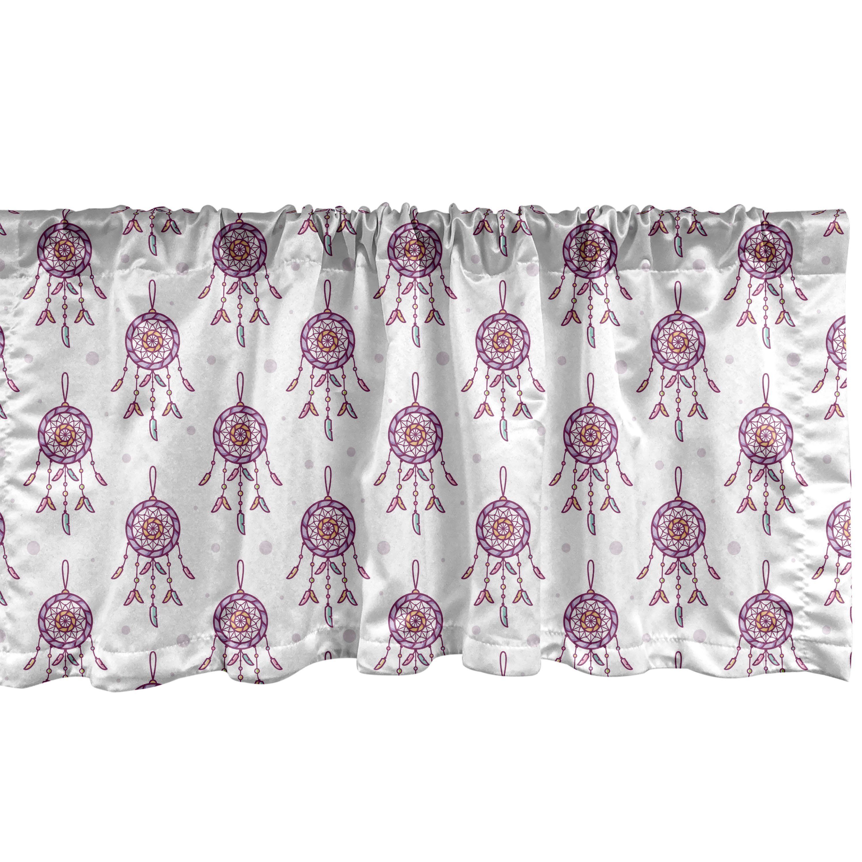 Scheibengardine Vorhang Volant für Küche Schlafzimmer Dekor mit Stangentasche, Abakuhaus, Microfaser, Hippie Dreamcatchers Muster