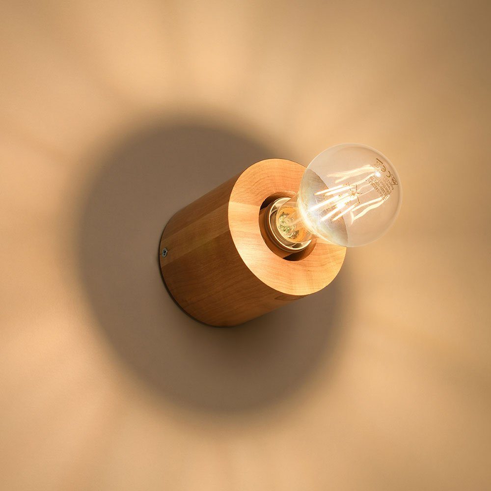 Wandleuchte Holzlampe Wandleuchte, Leuchtmittel in nicht Landhausstil Wohnzimmer Wandlampe etc-shop inklusive, Holzleuchte