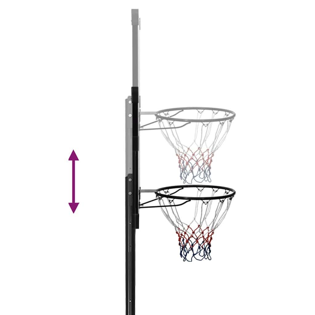 vidaXL Basketballkorb Basketballständer Transparent 256-361 cm Polycarbonat