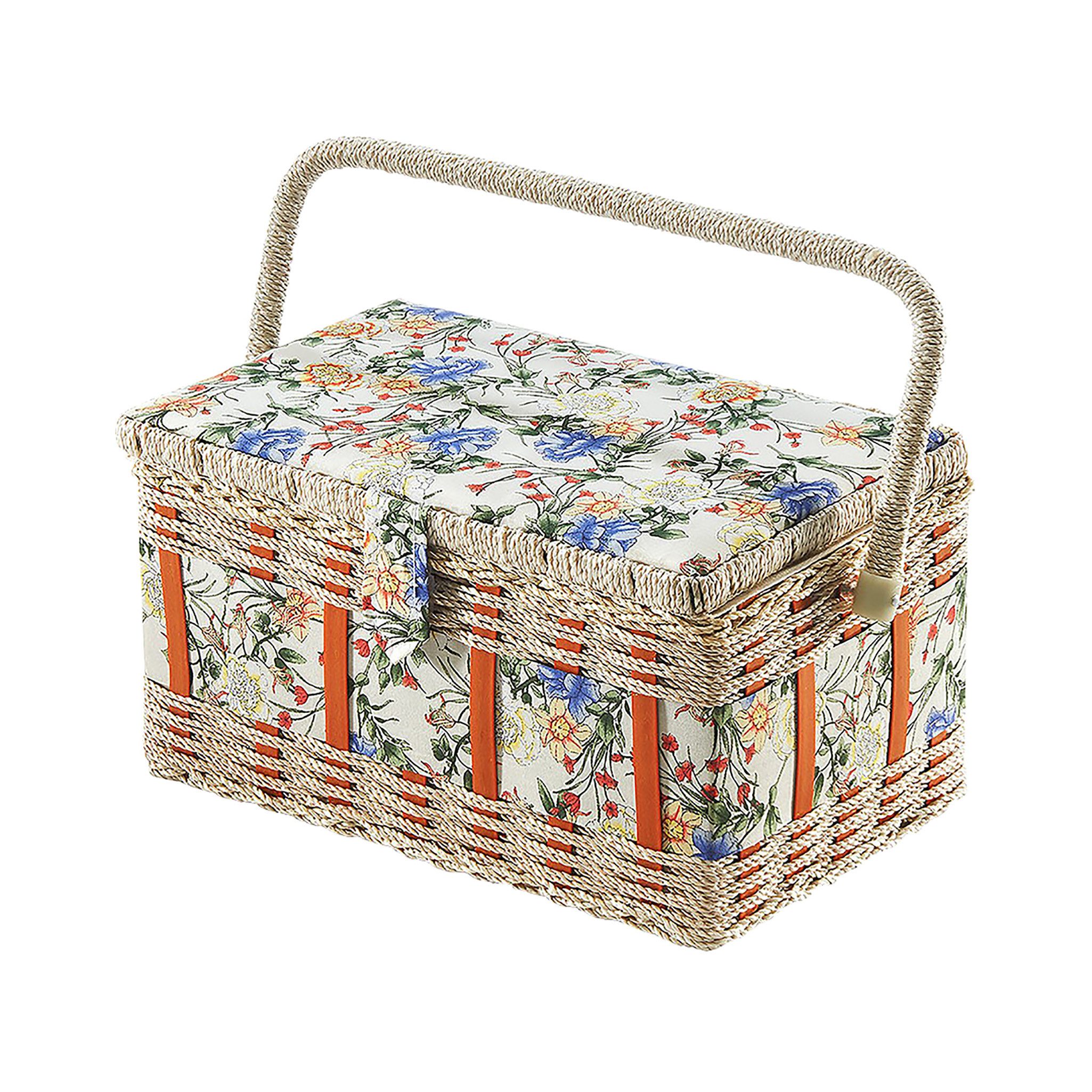 Kobolo Nähkorb Nähkästchen eckig mit Blumenmuster günstig online kaufen