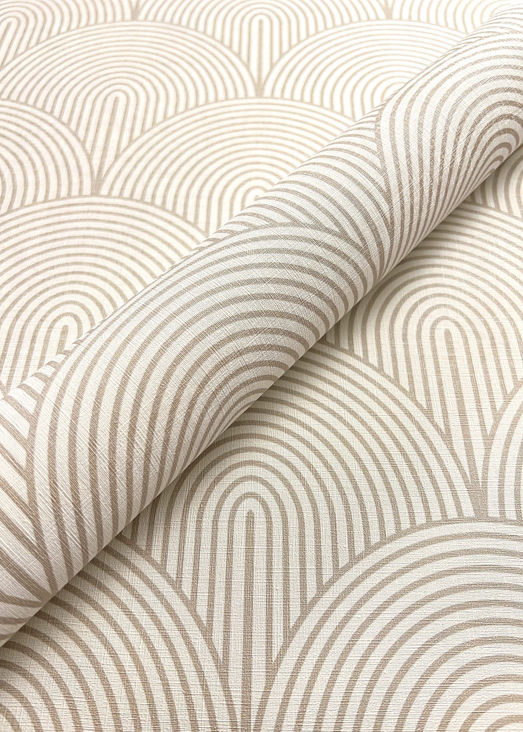 Newroom Vliestapete, Beige Tapete Modern Bogen - Mustertapete Ästhetik Grau günstig online kaufen