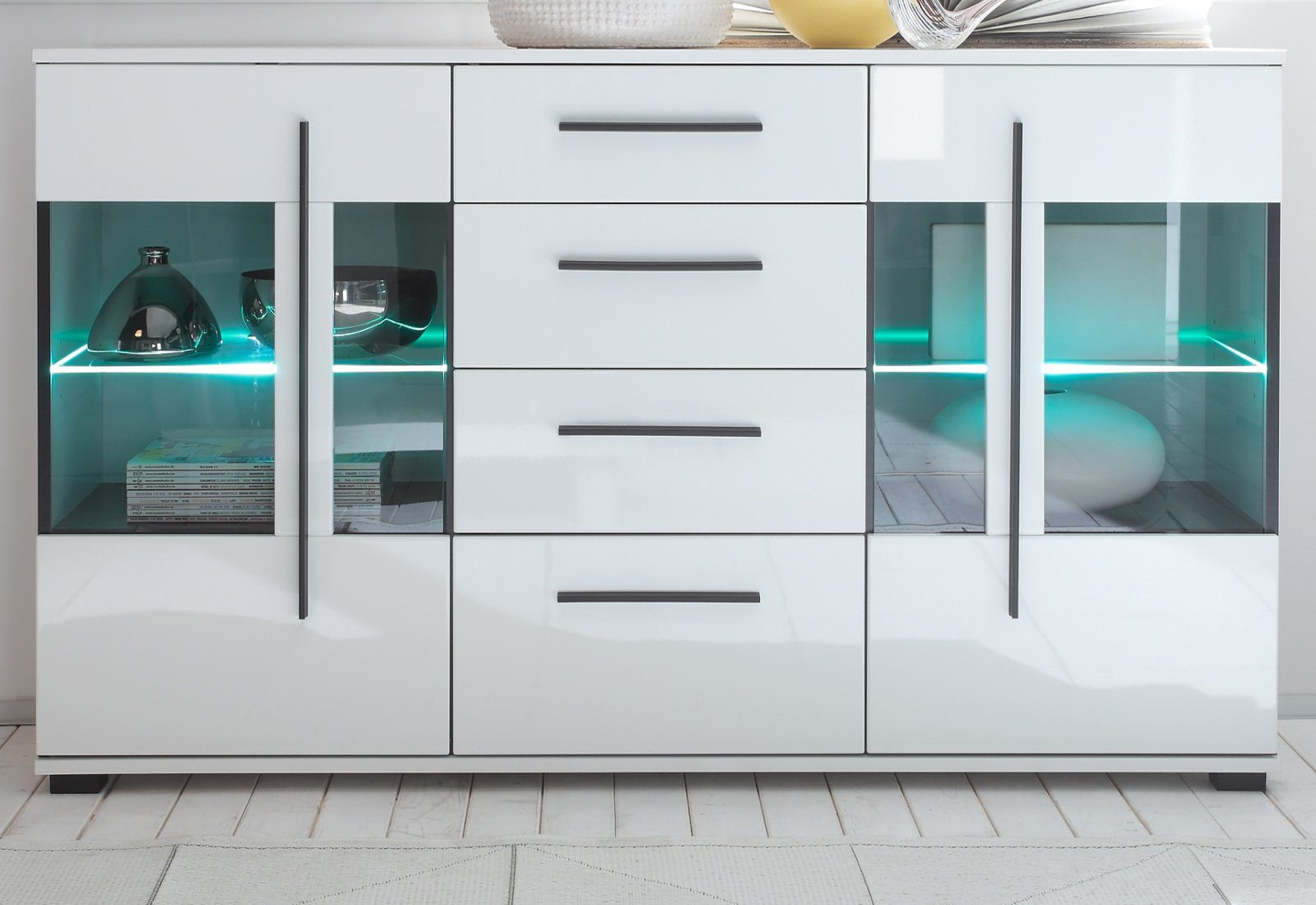 Furn.Design Sideboard Design-D (Anrichte in weiß Hochglanz, ca. 150 x 86 cm günstig online kaufen