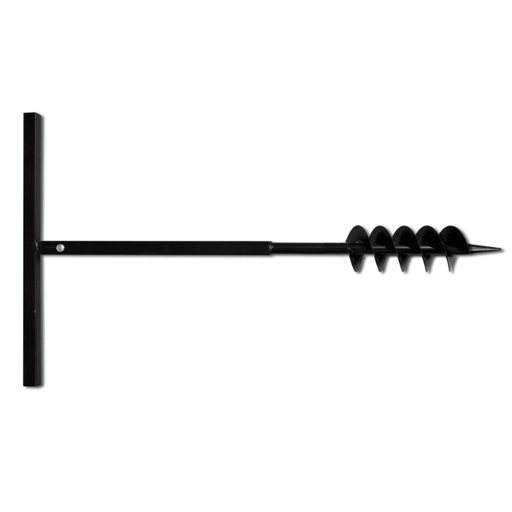 vidaXL Handerdbohrer 100 mm Bohrer mit Griff 100 mm Doppelspirale Schwarz für Bohrmaschine