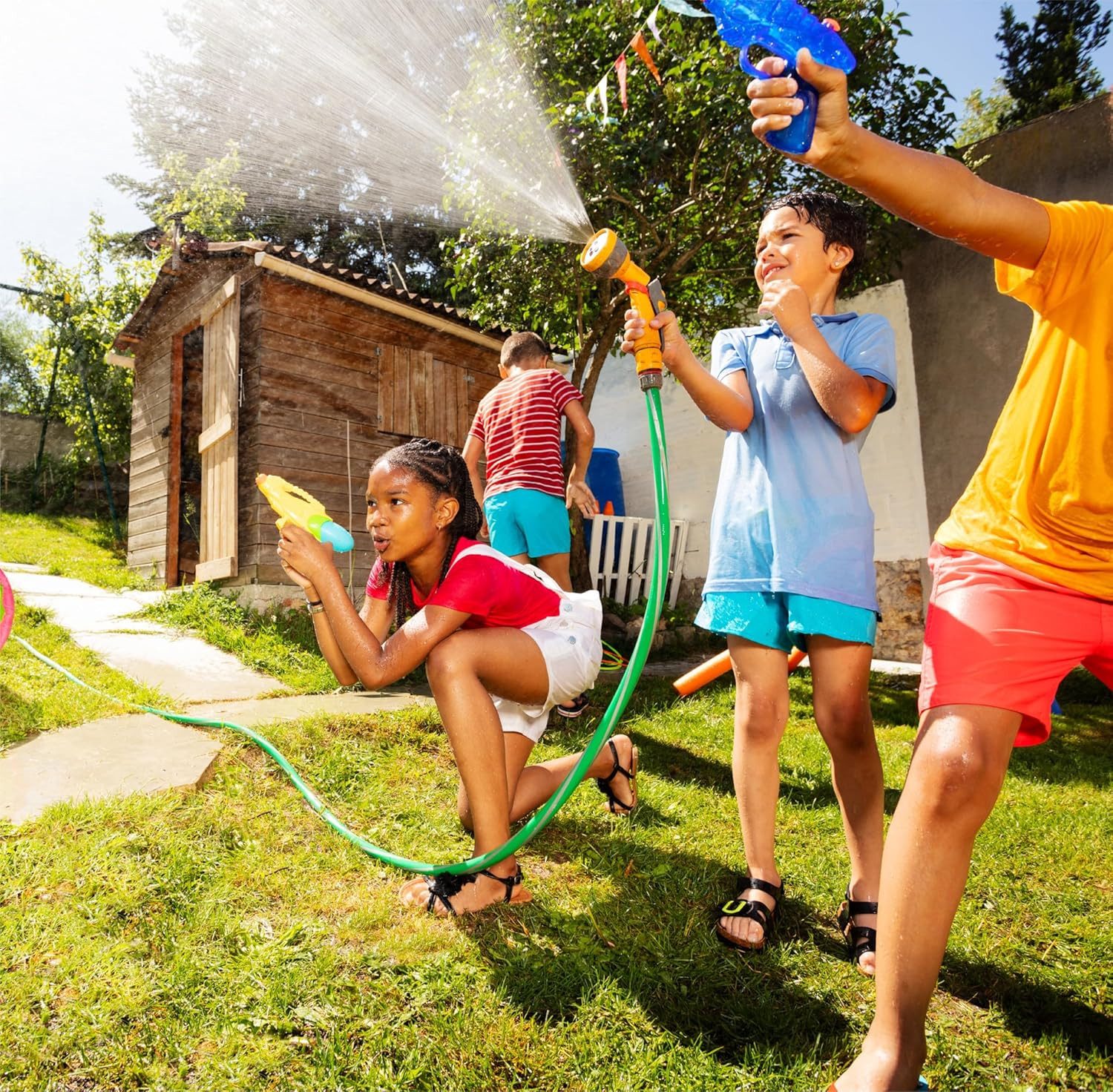 TK Gruppe Wasserpistole 3er Wasserpistolen Set - ca. 12 cm (3er Set, 3-tlg., 3x Wasserpistolen)