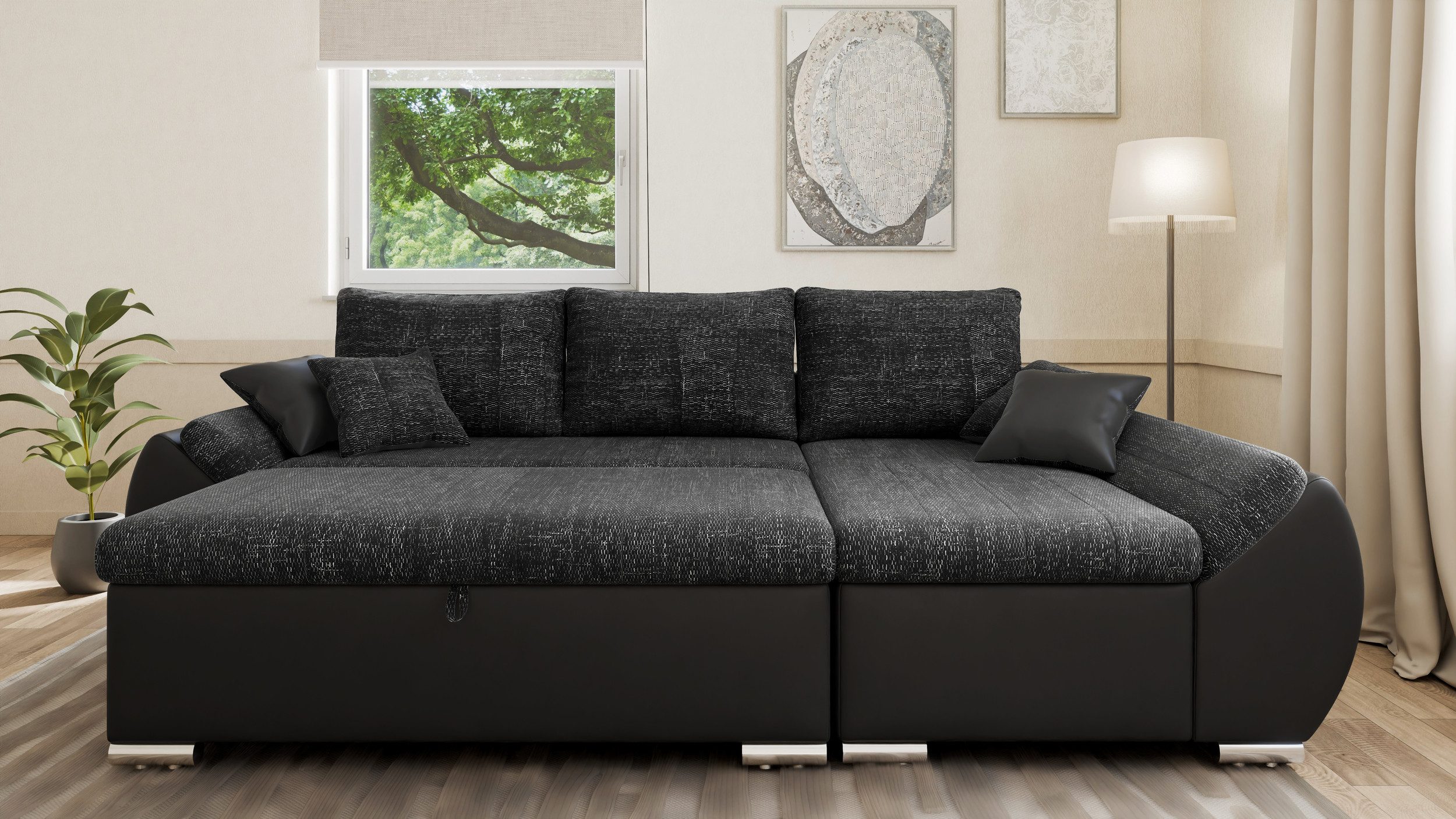 MOEBLO Ecksofa ALEX, L-Form mit Hocker günstig online kaufen
