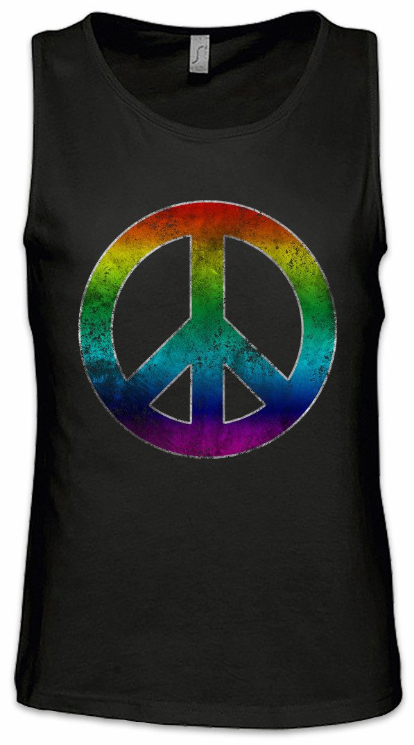 Urban Backwoods Tanktop Rainbow Peace Symbol Ärmelloses T-Shirt Hippie Sign günstig online kaufen