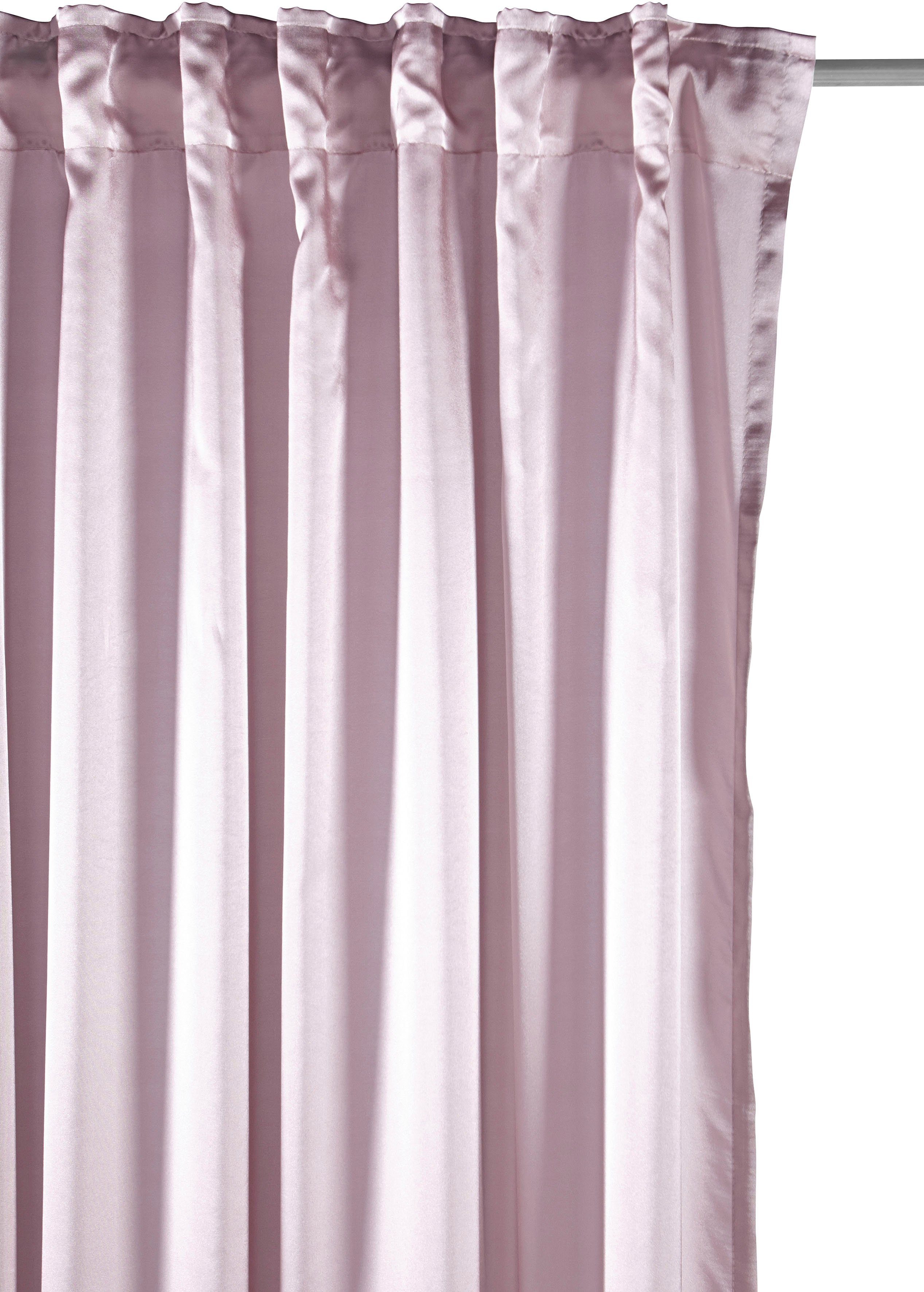 Vorhang Glanzsatin, St), Inklusive rose Raffhalter, (1 Satin, Größen verschiedene blickdicht, blickdicht, DELAVITA, Multifunktionsband