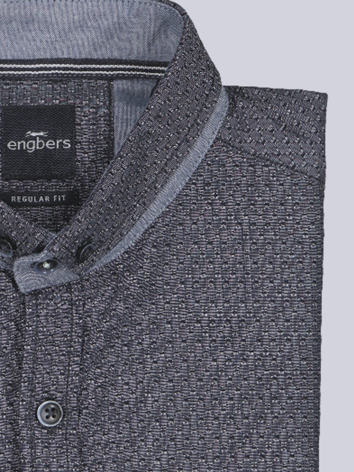 Engbers Langarmhemd engbers Herren Langarm-Hemd strukturiert, Marineblau günstig online kaufen