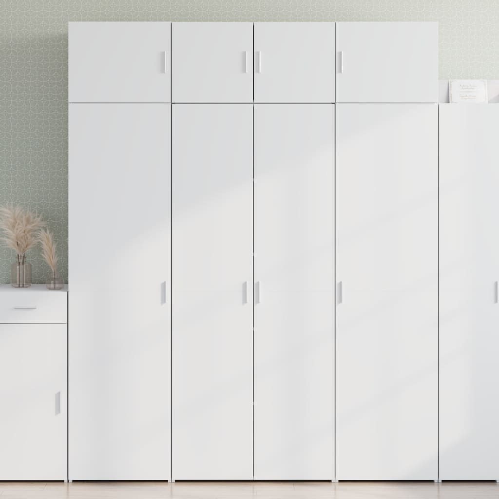 furnicato Highboard Elegantes in Weiß 80 x 42,5 x 185 cm (1 St), Stabiler Sideboard-Schrank mit Fächern, Türen und Ablagen im Flur