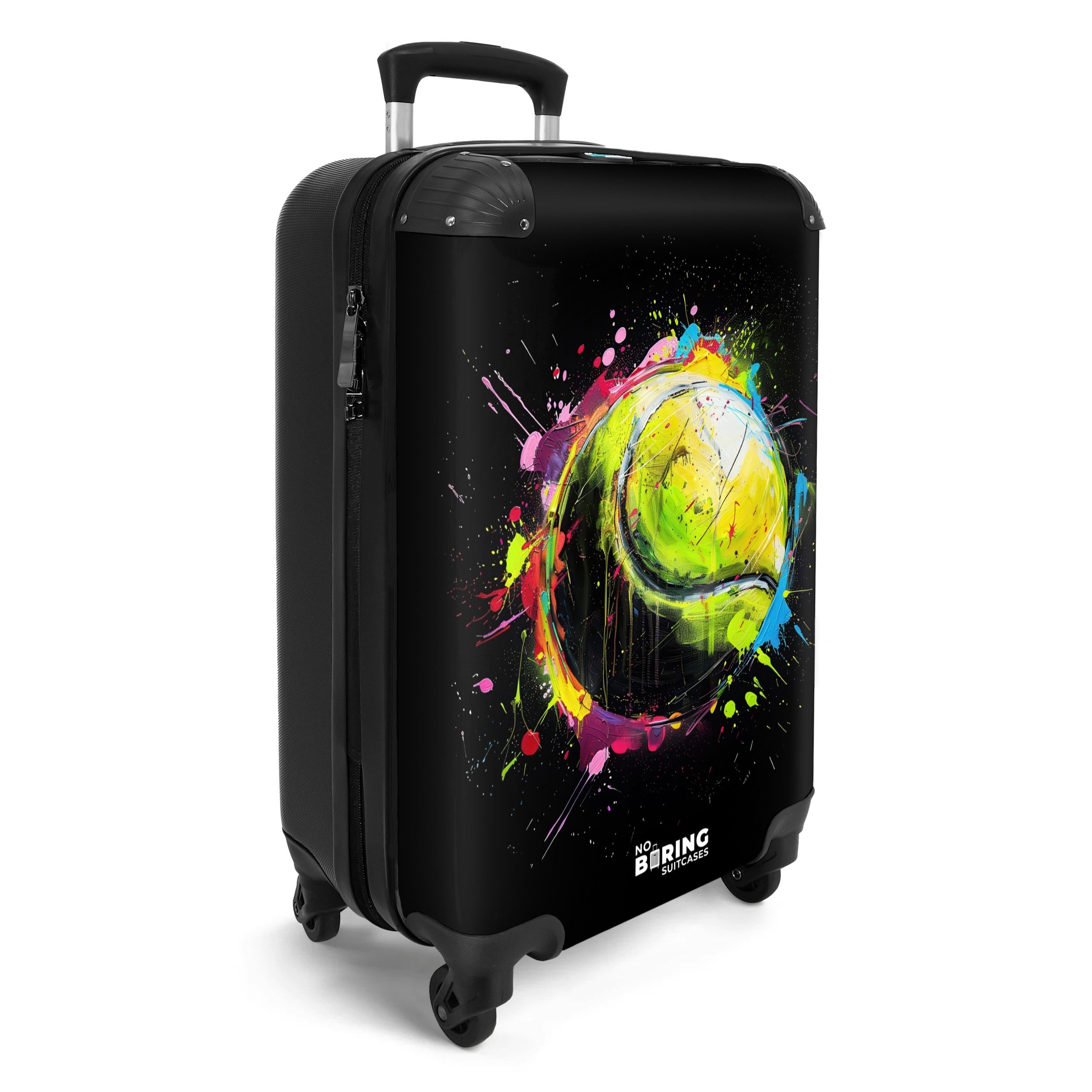 NoBoringSuitcases.com© Hartschalen-Trolley Tennisball mit Graffiti 55x35x20 günstig online kaufen