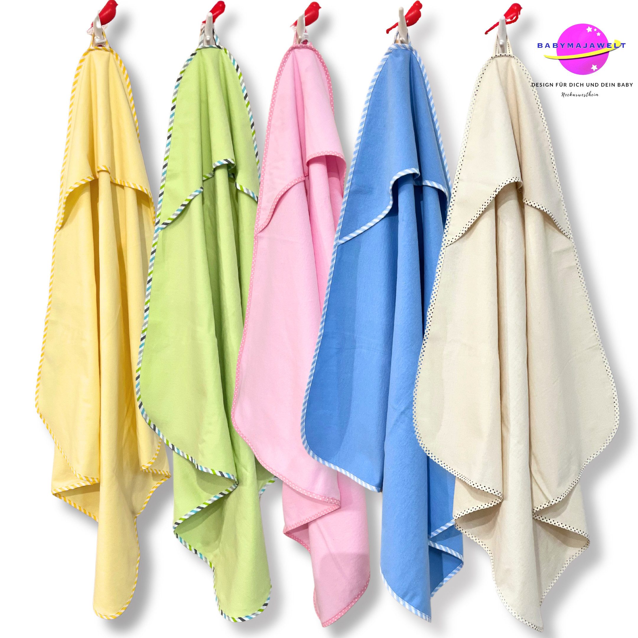 Babymajawelt Kapuzenhandtuch Baby Badetuch Kapuzenbadetuch 80x80 cm, Neugeborene, Molton (1-St), Erstlingsbadetuch mit Kapuze, besonders flauschig, Pucktuch