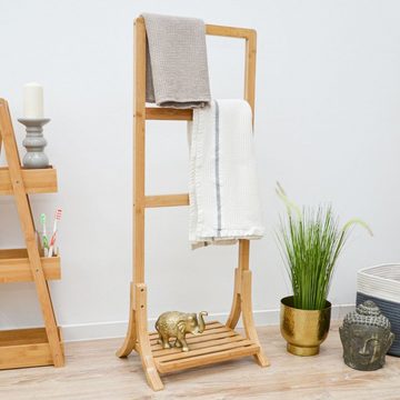 DuneDesign Handtuchhalter Nachhaltiger Bambus Handtuchständer Kleiderständer, 40x30x102 Bad Handtuchhalter