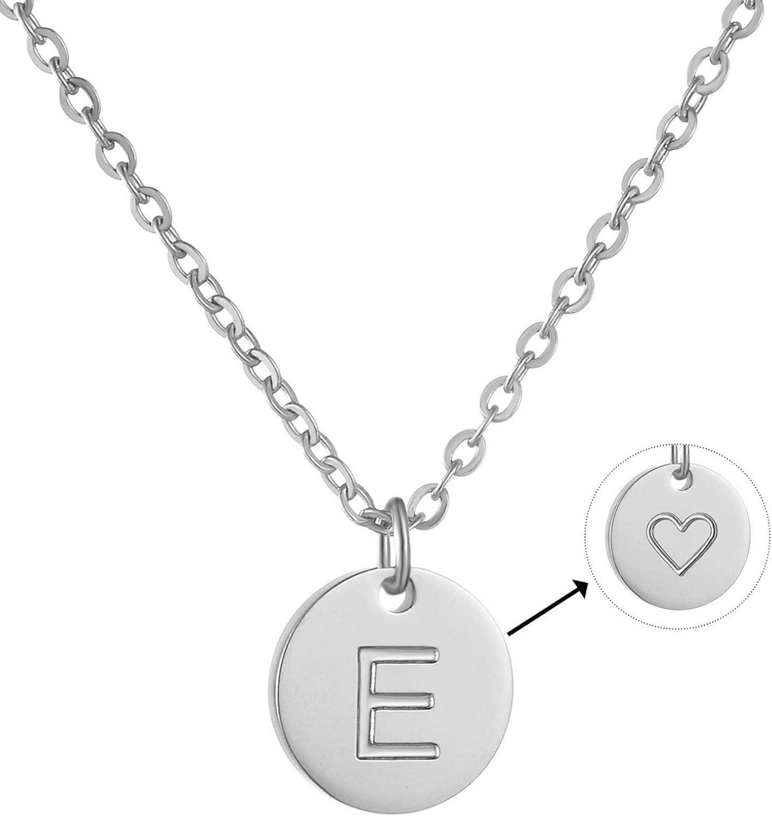 LuxusKollektion Kette und Anhänger Set Damen Initialen Buchstaben Kette Anhänger Gold Rosegold Silber Herz