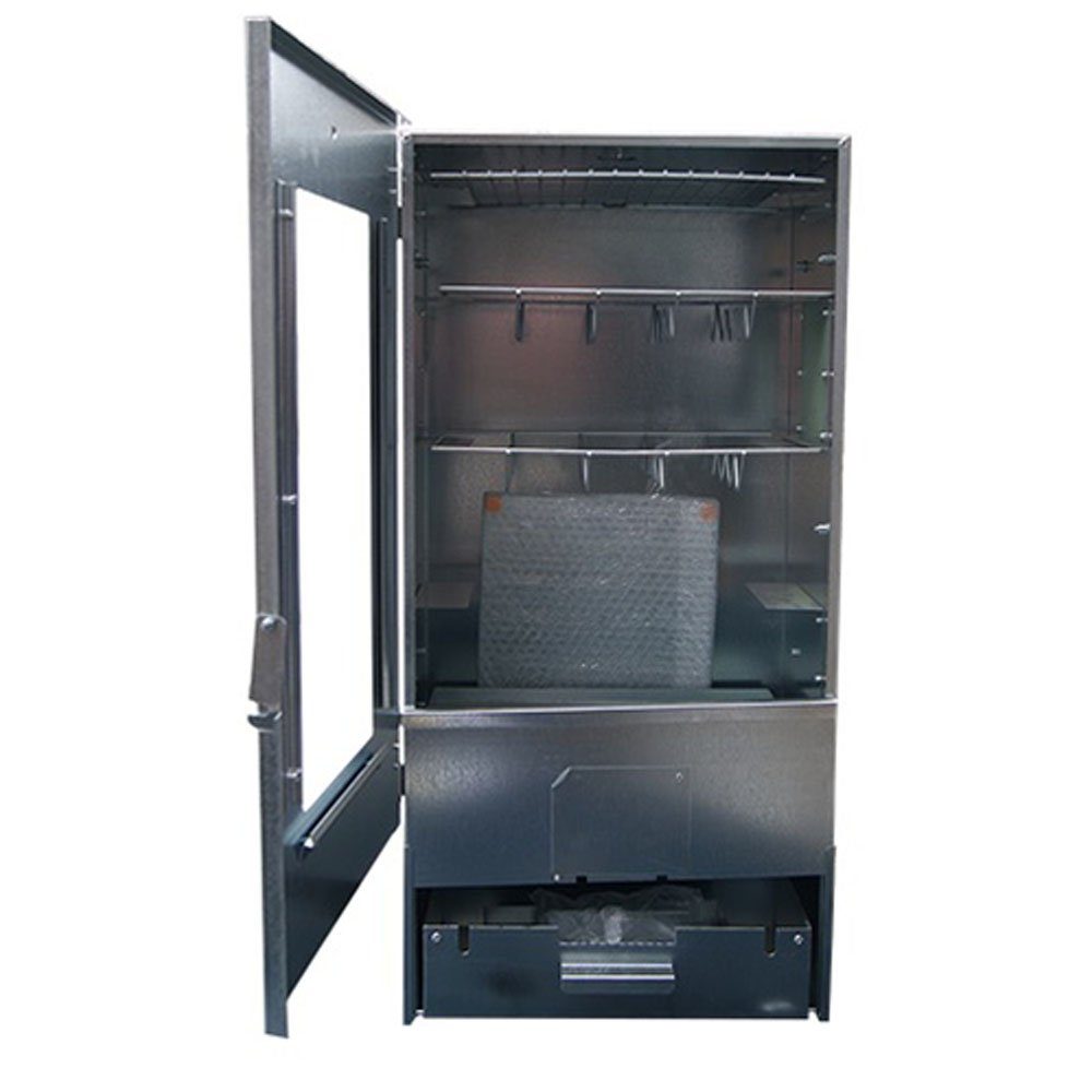 Kynast Räucherofen Räucherschrank 3 Etagen Räuchern Garen Räucherofen Thermometer, Stck, 1, Maße (L x B x H) : ca. 28 x 44 x 80 cm, Thermometer (0-200°C)