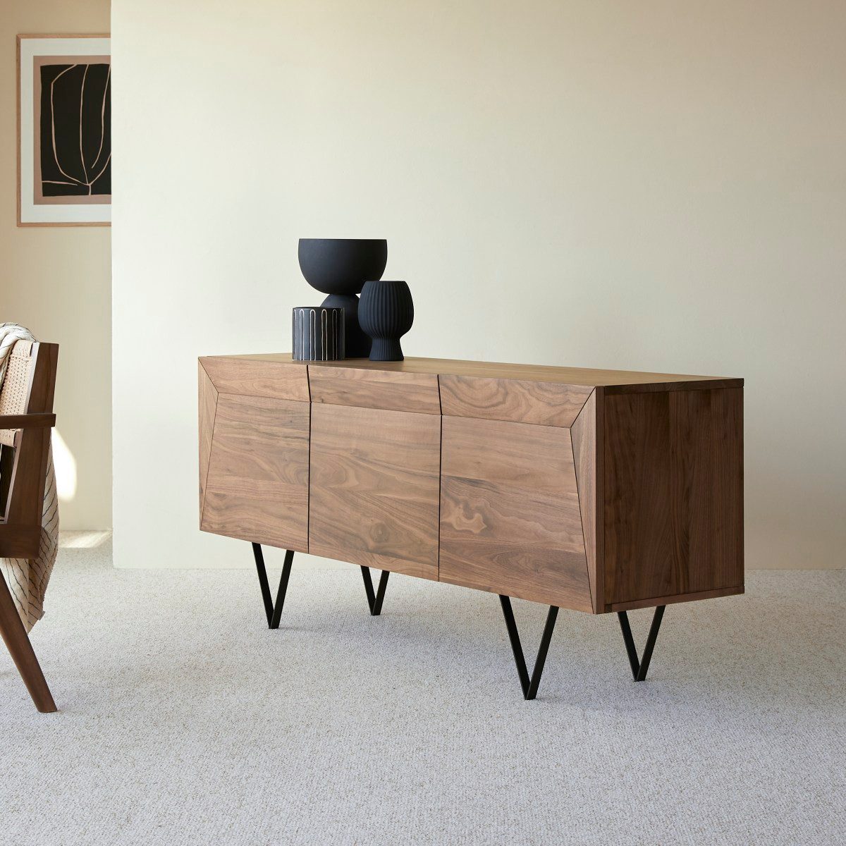 Tikamoon Sideboard Anrichte aus Nussbaumholz 175 Metric