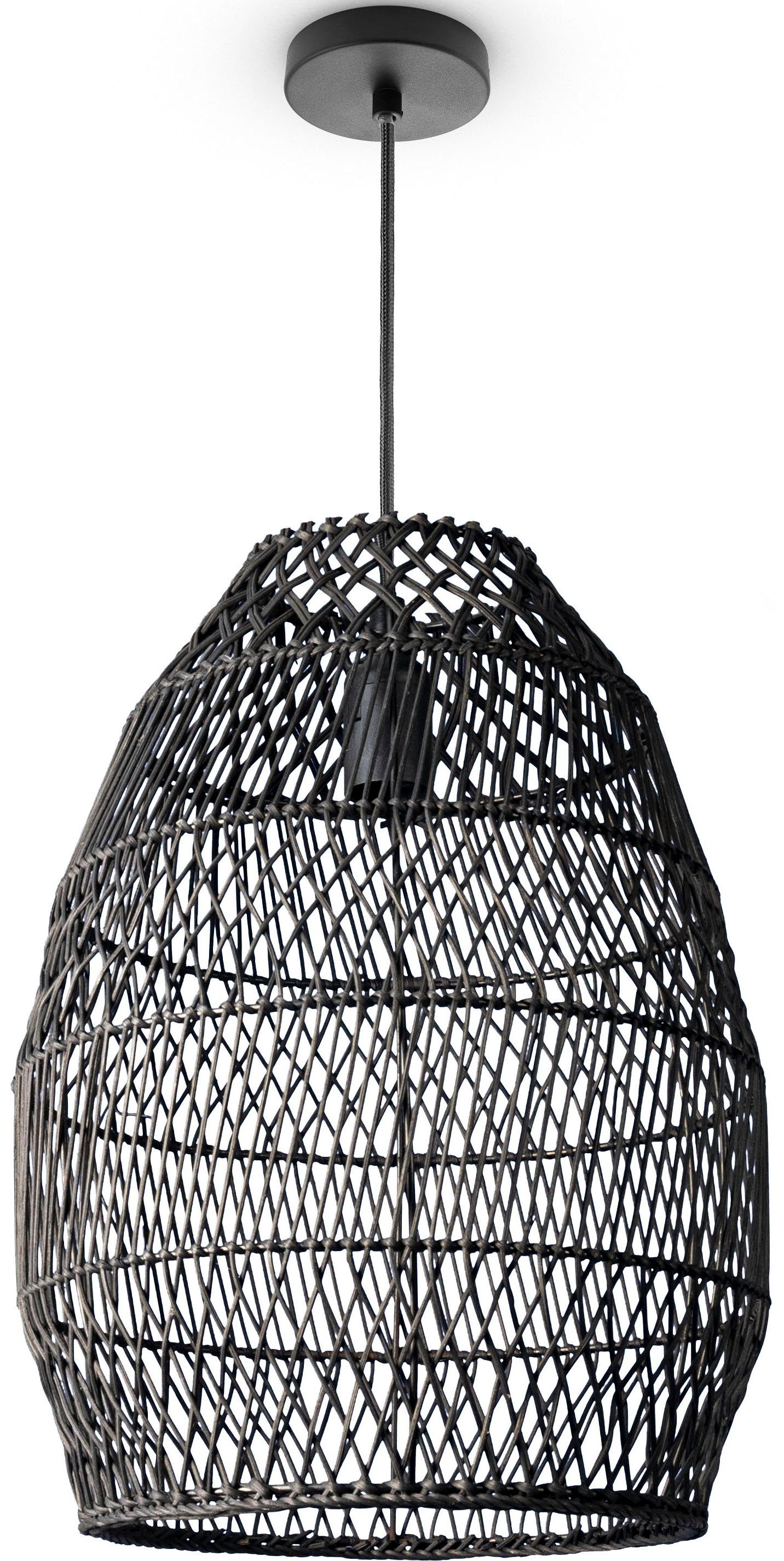 Paco Home Pendelleuchte VIHMO, ohne Leuchtmittel, Rattan Esstisch Pendellampe LED Boho Rustikal Korblampen Küche E27