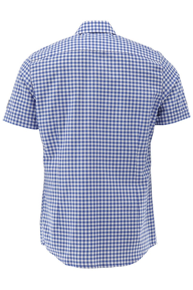 Orbis Textil GmbH & Co. KG Trachtenhemd Trachtenhemd - ADELMO - mittelblau, mittelrot – Bild 4 von 4