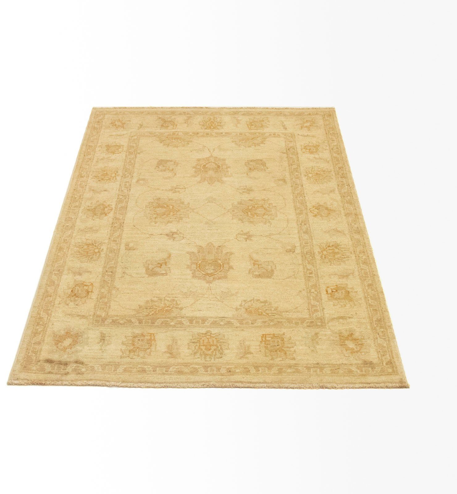 Wollteppich Farahan Teppich handgeknüpft beige, morgenland, rechteckig, Höhe: 7 mm | Kurzflor-Teppiche