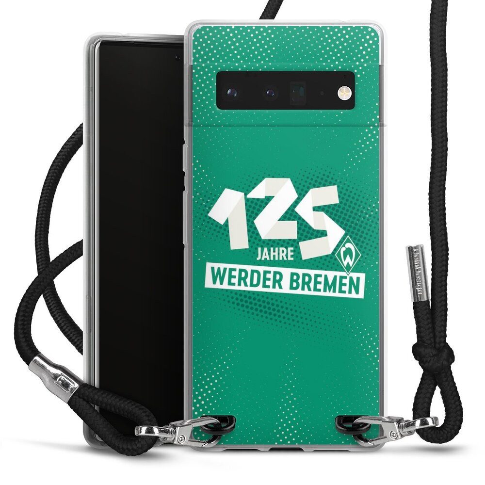 DeinDesign Handyhülle 125 Jahre Werder Bremen Offizielles Lizenzprodukt, Google Pixel 6 Pro Handykette Hülle mit Band Case zum Umhängen
