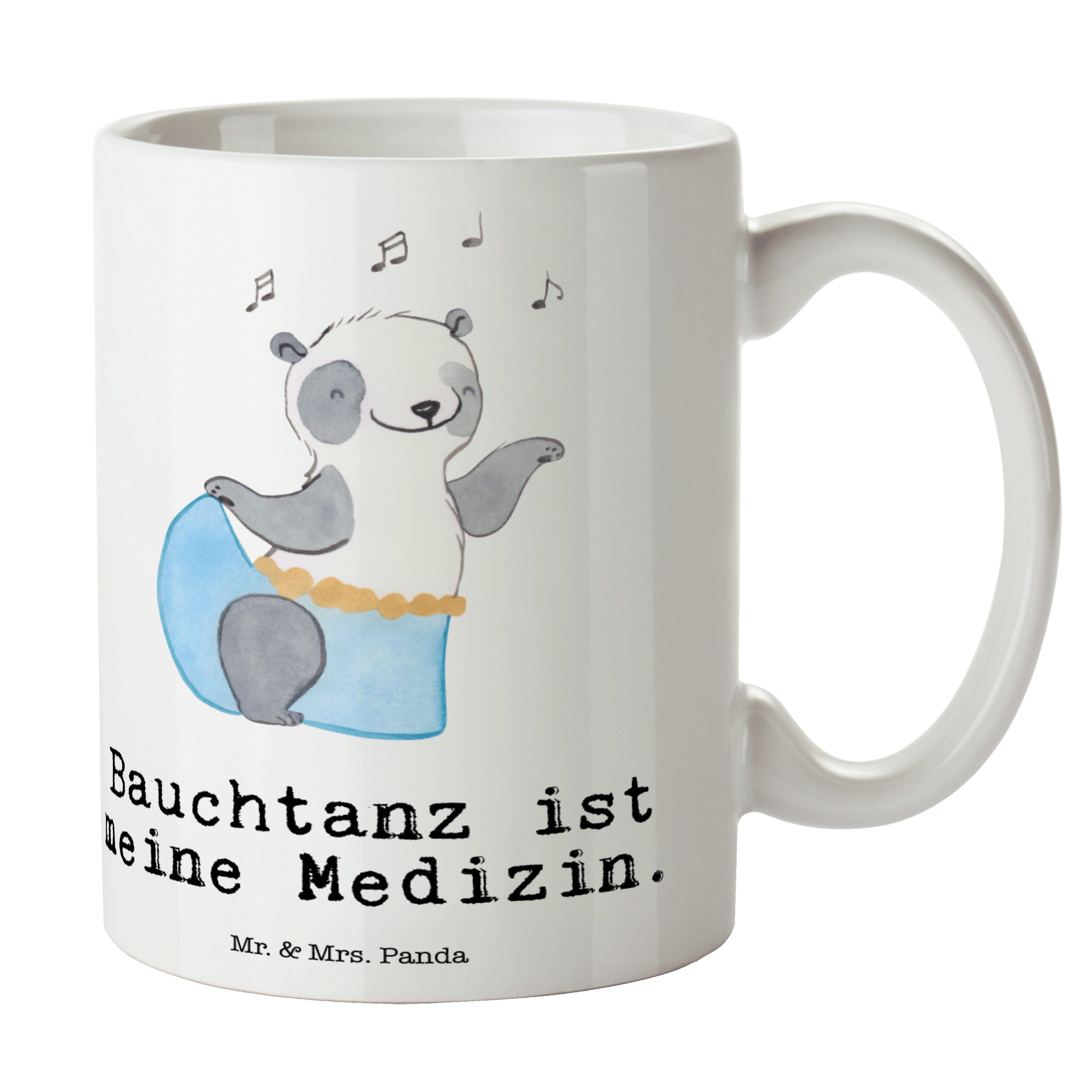 Mr. & Mrs. Panda Tasse Panda Bauchtanz Medizin - Weiß - Geschenk, Danke, Dankeschön, orienta, Keramik
