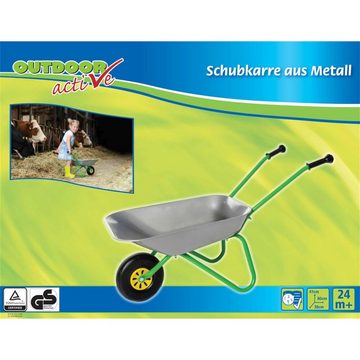rolly toys® Schubkarre 71301559 Metallschubkarre silber/grün