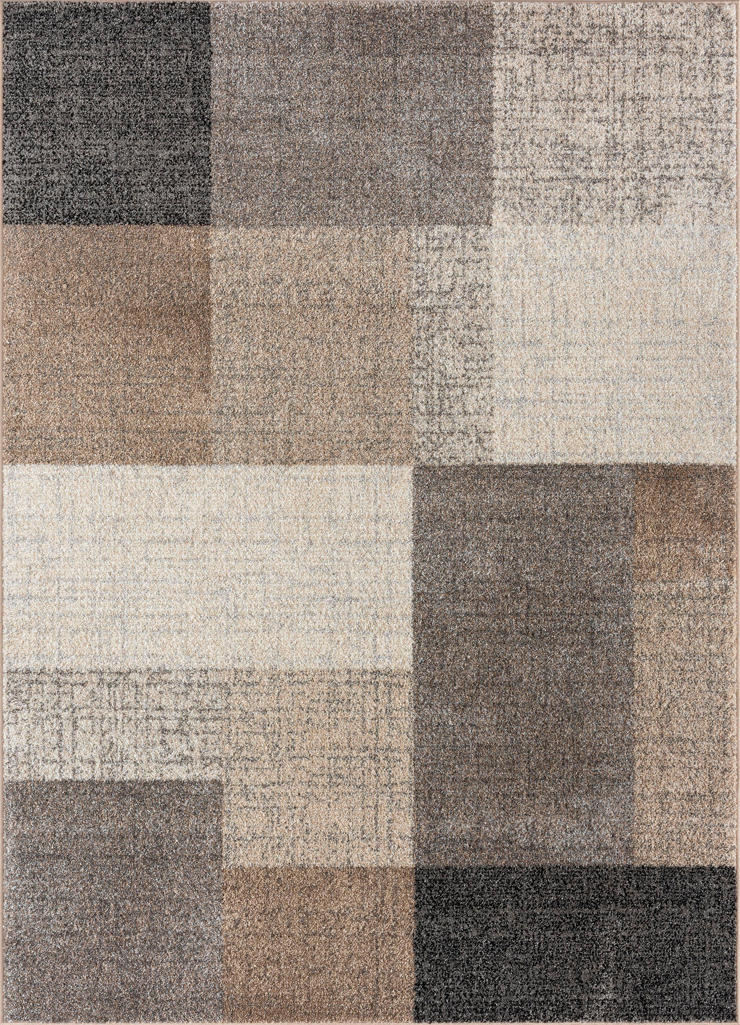 merinos Teppich Thales 6101, rechteckig, Höhe: 10 mm, Kurzflorteppich mit Konturenschnitt, Wohnzimmer
