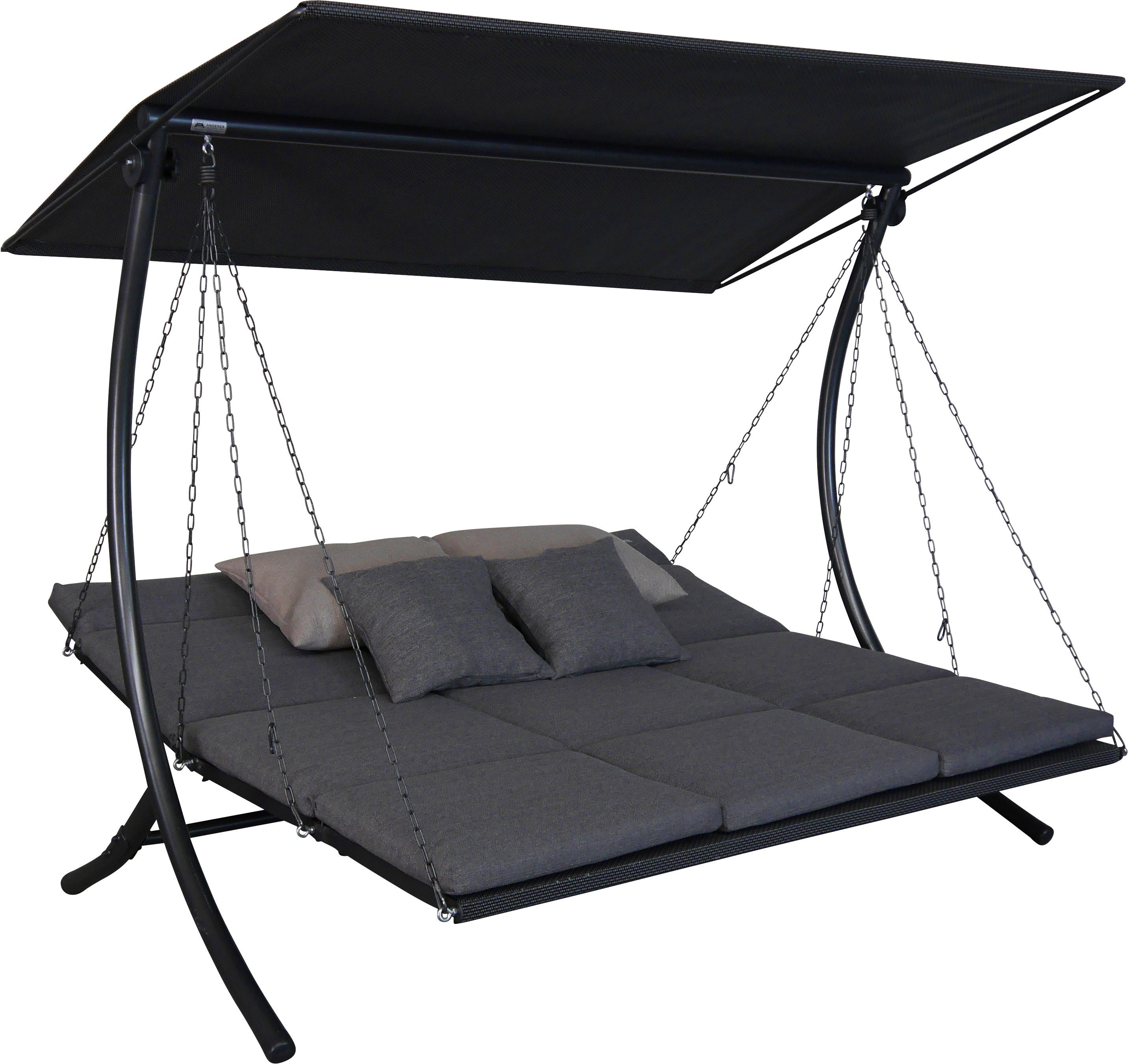 Angerer Freizeitmöbel Hollywoodschaukel Swing wetterfest Smart 3-Sitzer, Bettfunktion, stone