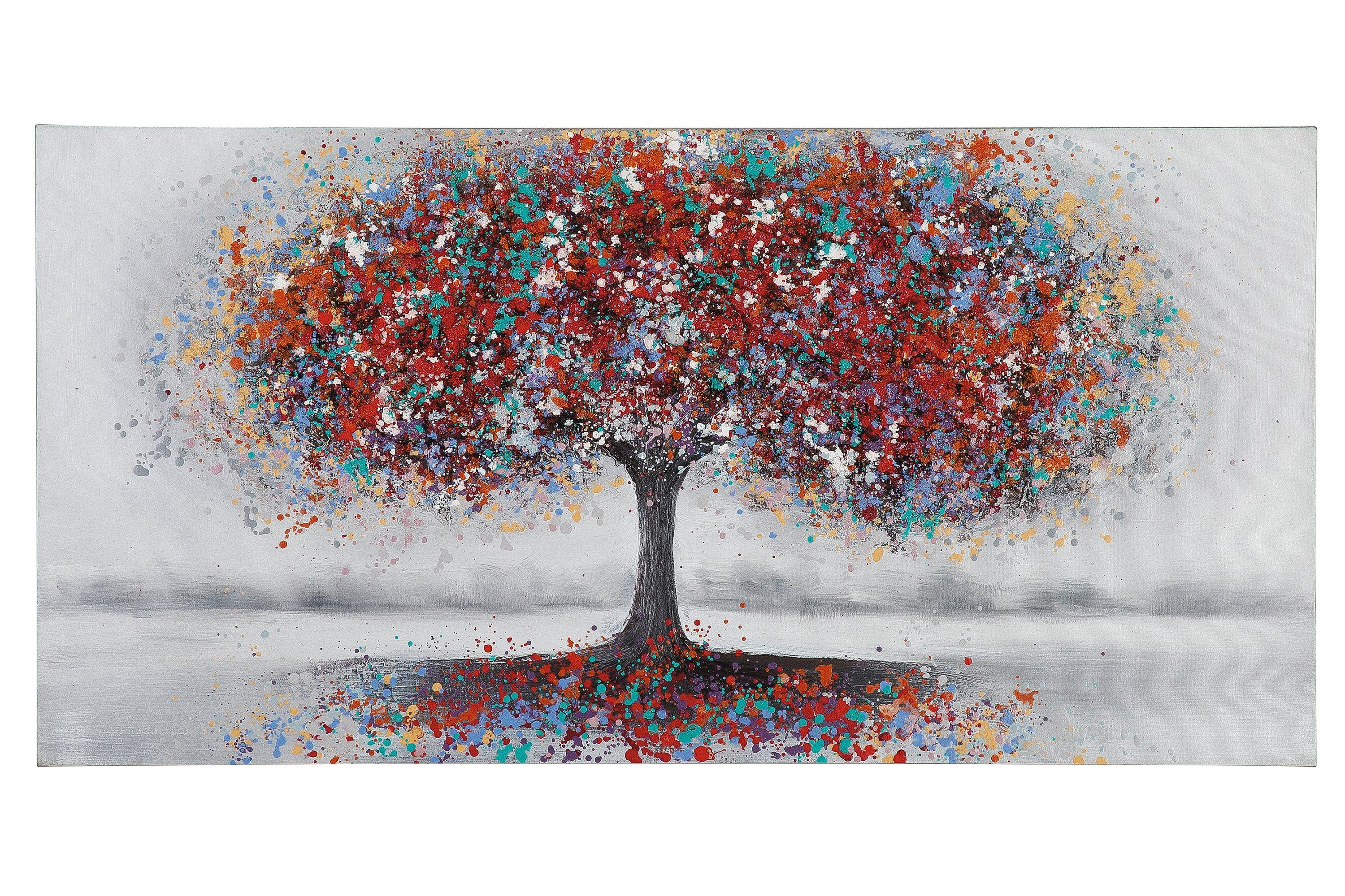 Bild Gemälde 60cm GILDE 120cm x grau-rot H. - B. GILDE Pomposa Baum -