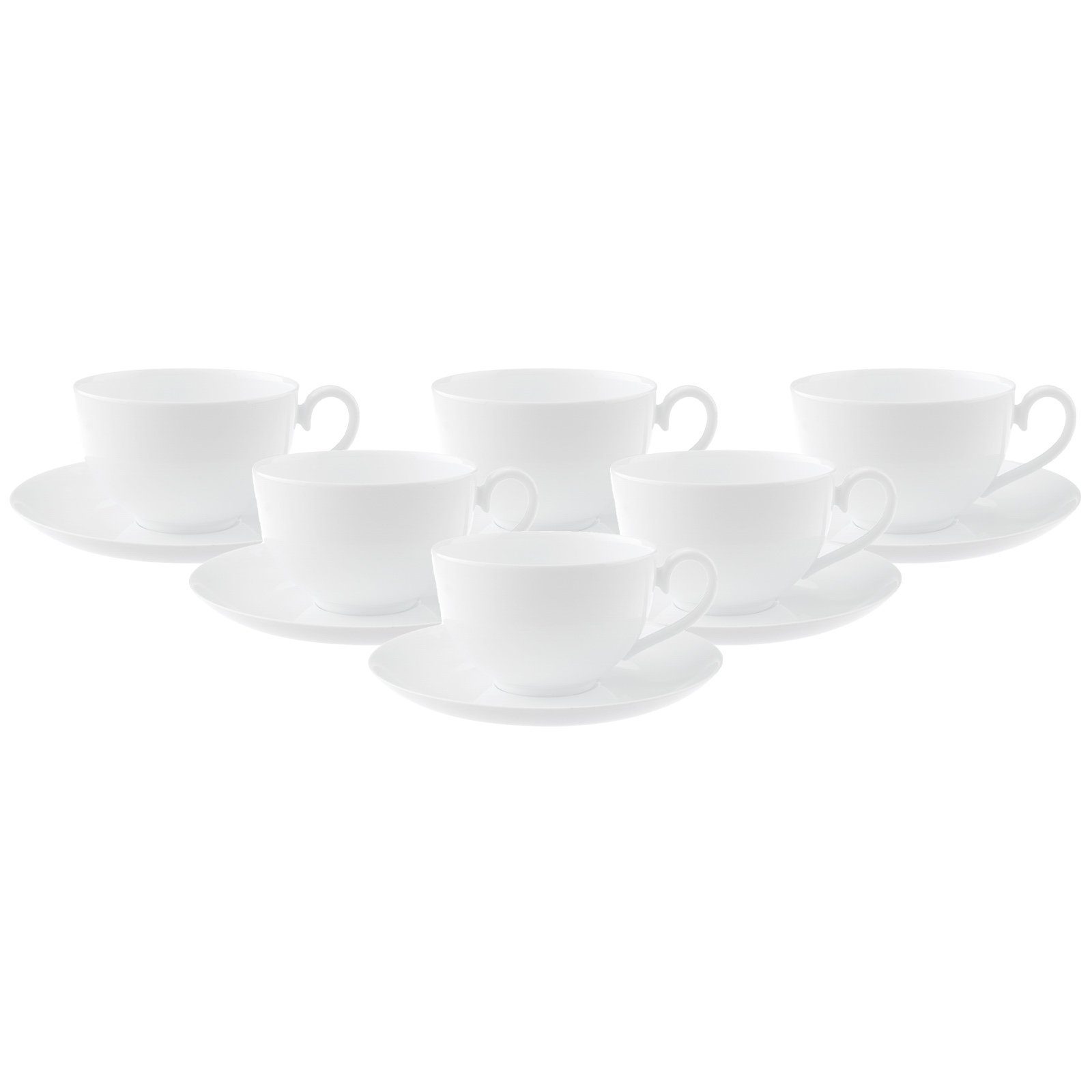 Villeroy & Boch Tasse Royal Café au Lait Tassen mit Untertassen 400 ml, 12-tlg., Porzellan