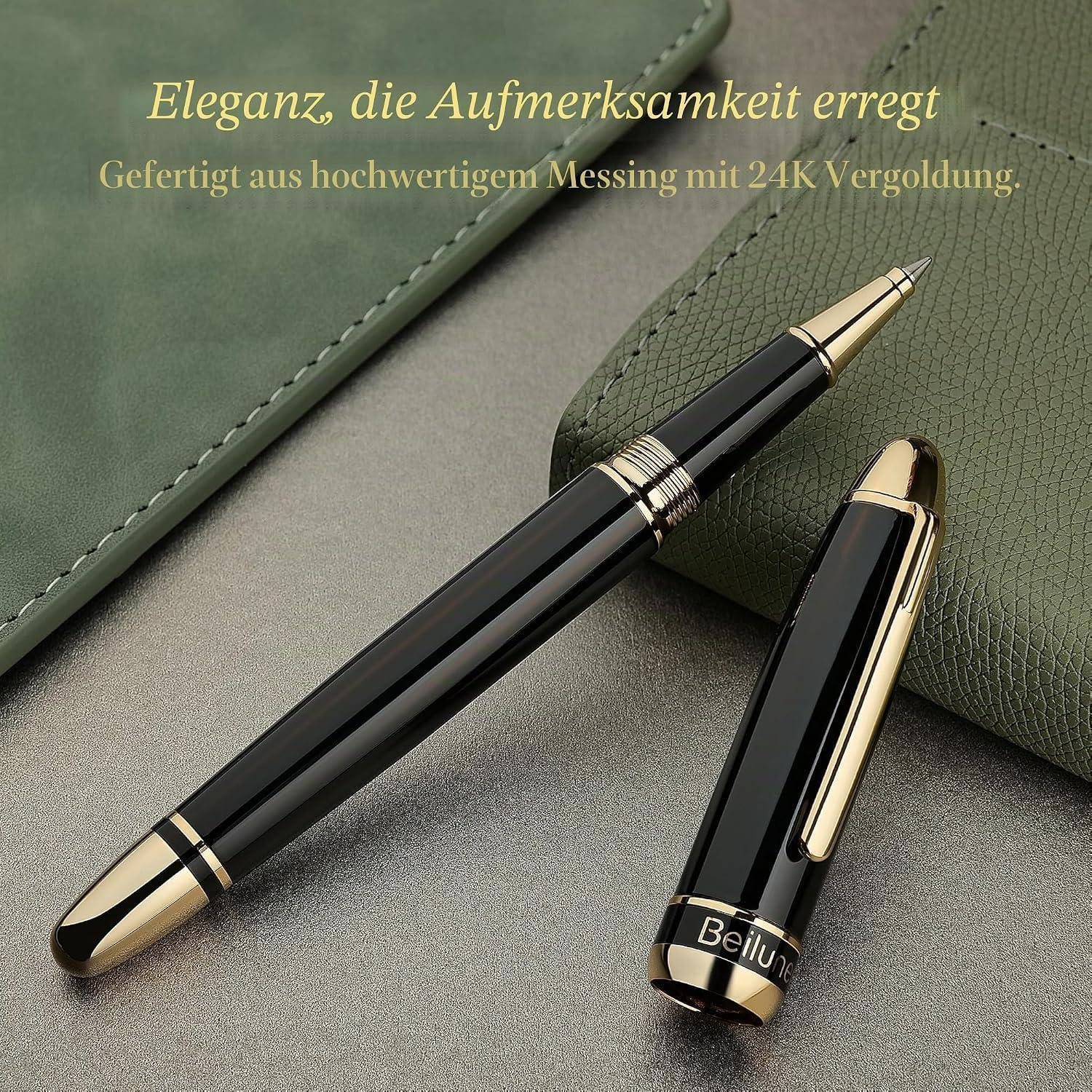 LuxusKollektion Tintenroller Rollerball Luxus Schwarz/Gold 24K Gold Piano Lack – Bild 4 von 5