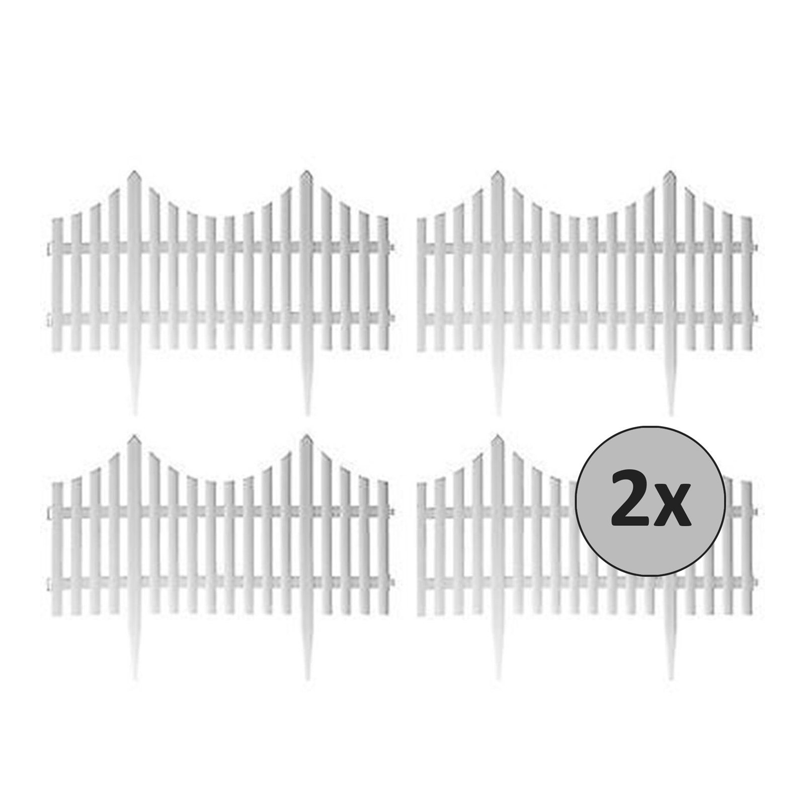 HTI-Living Beetbegrenzung Zierzaun Bogen unten Nessa, LxH: 60x32.5 cm, Set, 8 Zaunelemente, Beeteinfassung Beetbegrenzung