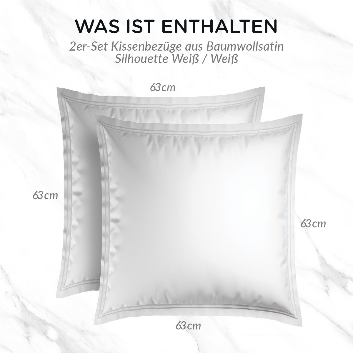 Pure cottom Kissenbezug 2er Set Baumwollsatin in verschiedenen Farben, verschiedene Größen – Bild 5 von 5
