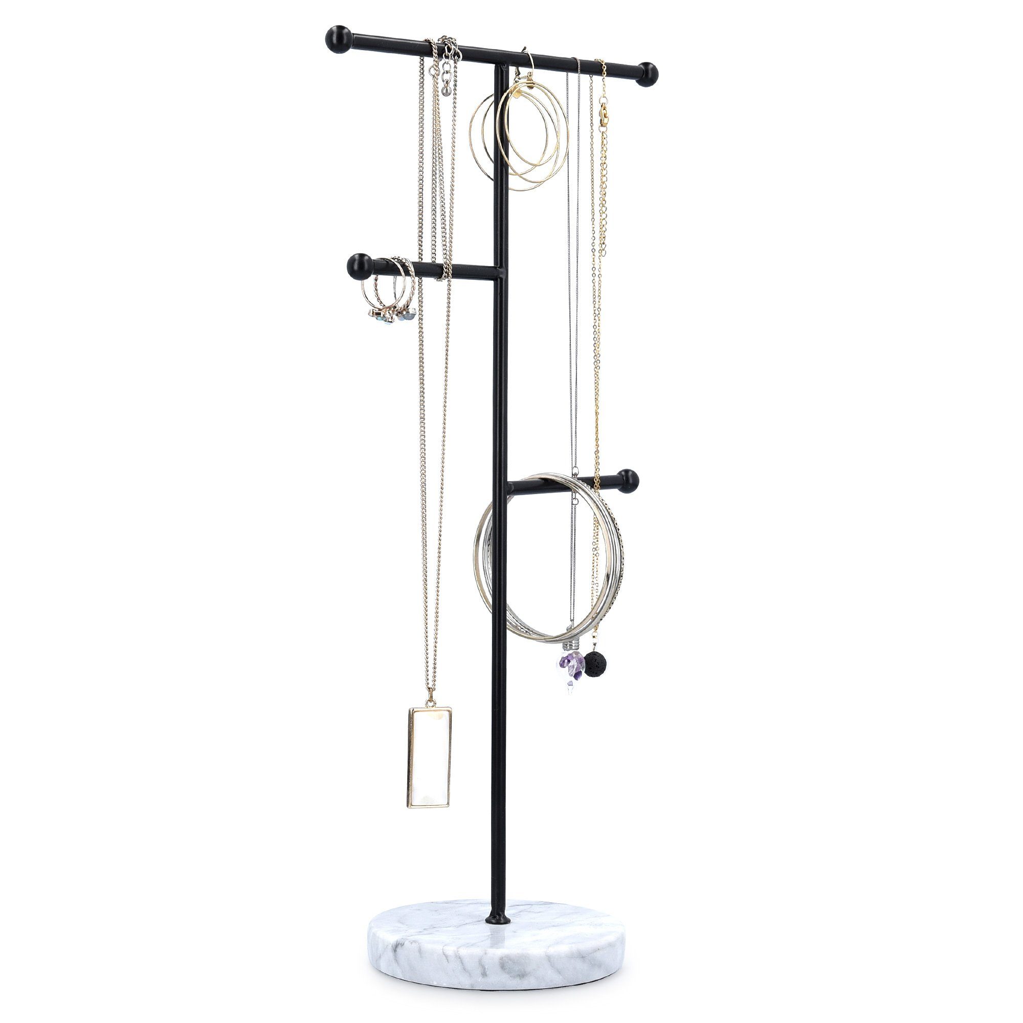 Navaris Schmuckständer, aus Marmor und Metall - Schmuckbaum für Ketten Ohrringe Ringe - Deko ...