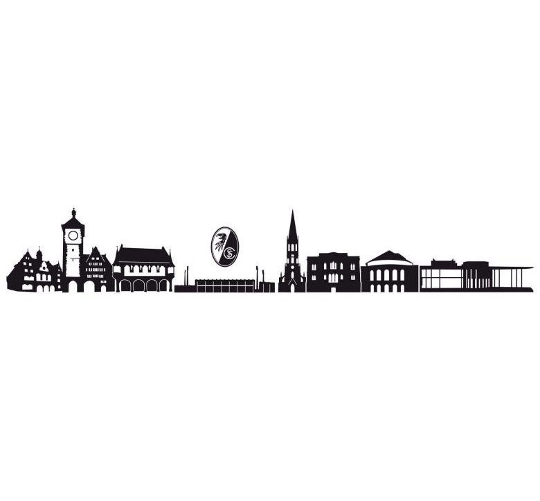 Wall-Art Wandtattoo Fußball SC Freiburg Skyline + St) (1 Logo