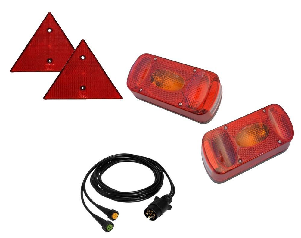 Anhänger Aspöck Midipoint 2 Set Leuchten R+L + Kabel 3m 7polig + 2 Rückstrahler