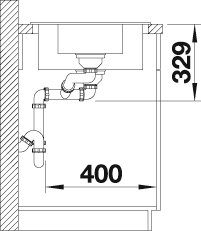 Multifunktionsschale rechteckig, inkl. 6 Granitspüle SONA 100/50 SILGRANIT®, alumetallic Edelstahl aus Blanco cm, S,