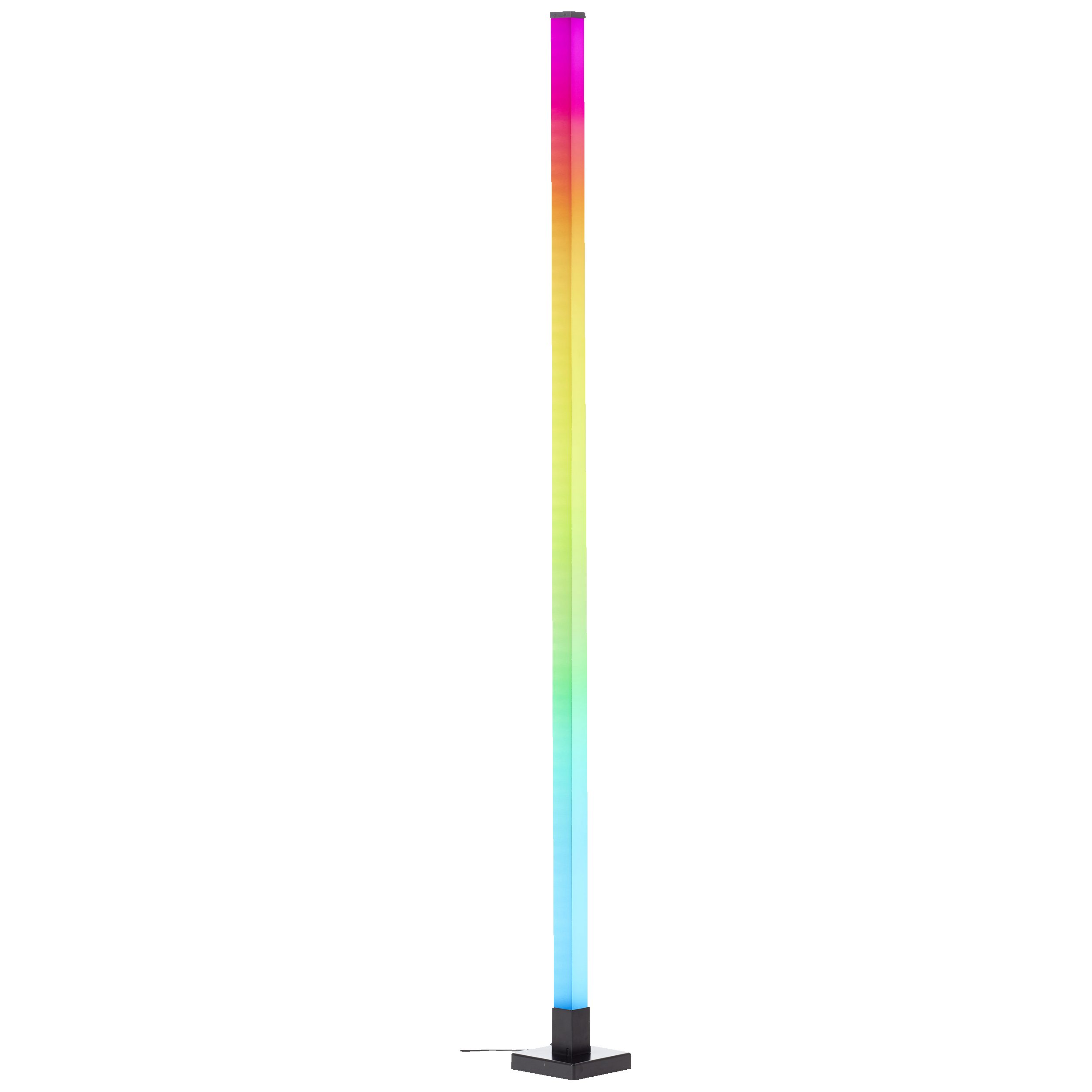 Lightbox Stehlampe, LED Stehleuchte, 150 cm, digitales RGB, Musiksensor, dimmbar, schwarz
