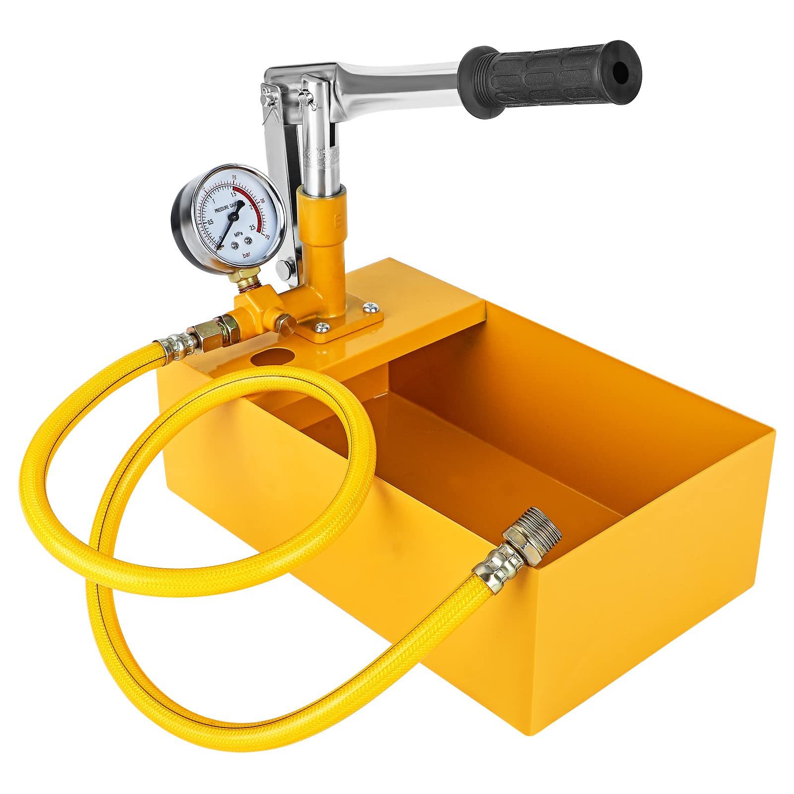 Youyijia Wasserpumpenzange Abdrückpumpe 5Liter Manuelle Prüfpumpe 25Bar Aluminiumguss Befüllpumpe