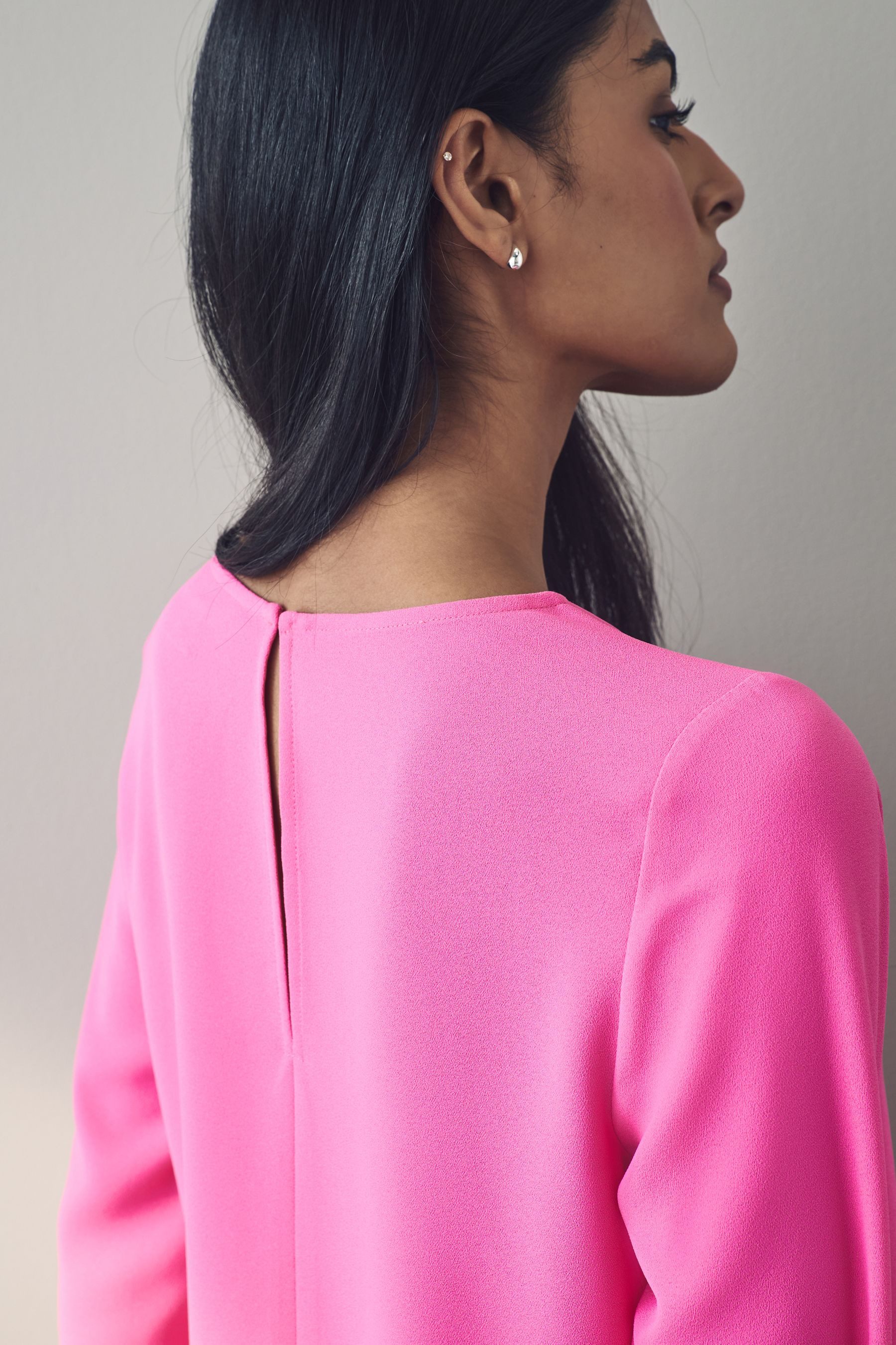 Next Langarmbluse Asymmetrisch drapiertes Langarm-Top (1-tlg)