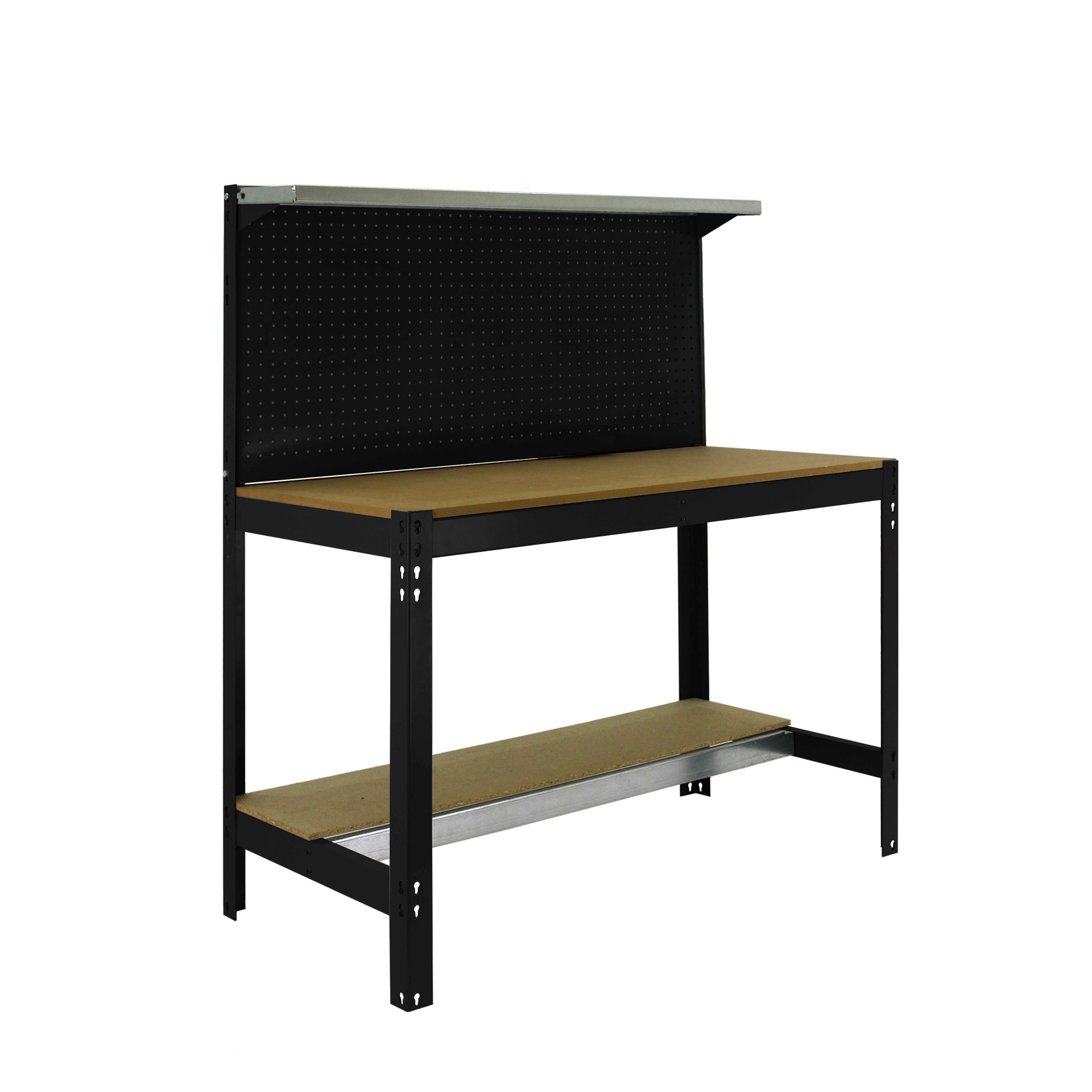 PROREGAL® Werkbank BUFFALO mit Werkzeugwand und Ablage, 84x90x61cm, Traglast 400kg