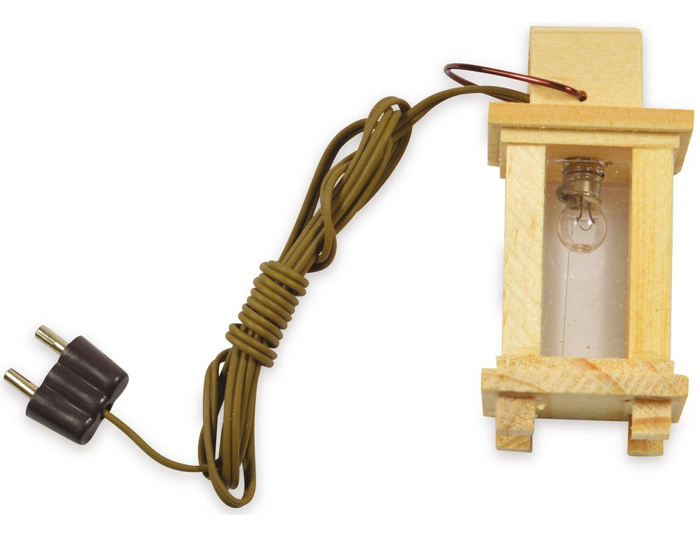 RIFFELMACHER & WEINBERGER Krippen-Zubehör Mini Holz Laterne für Weihnachtskrippe 6 cm - 4,5V