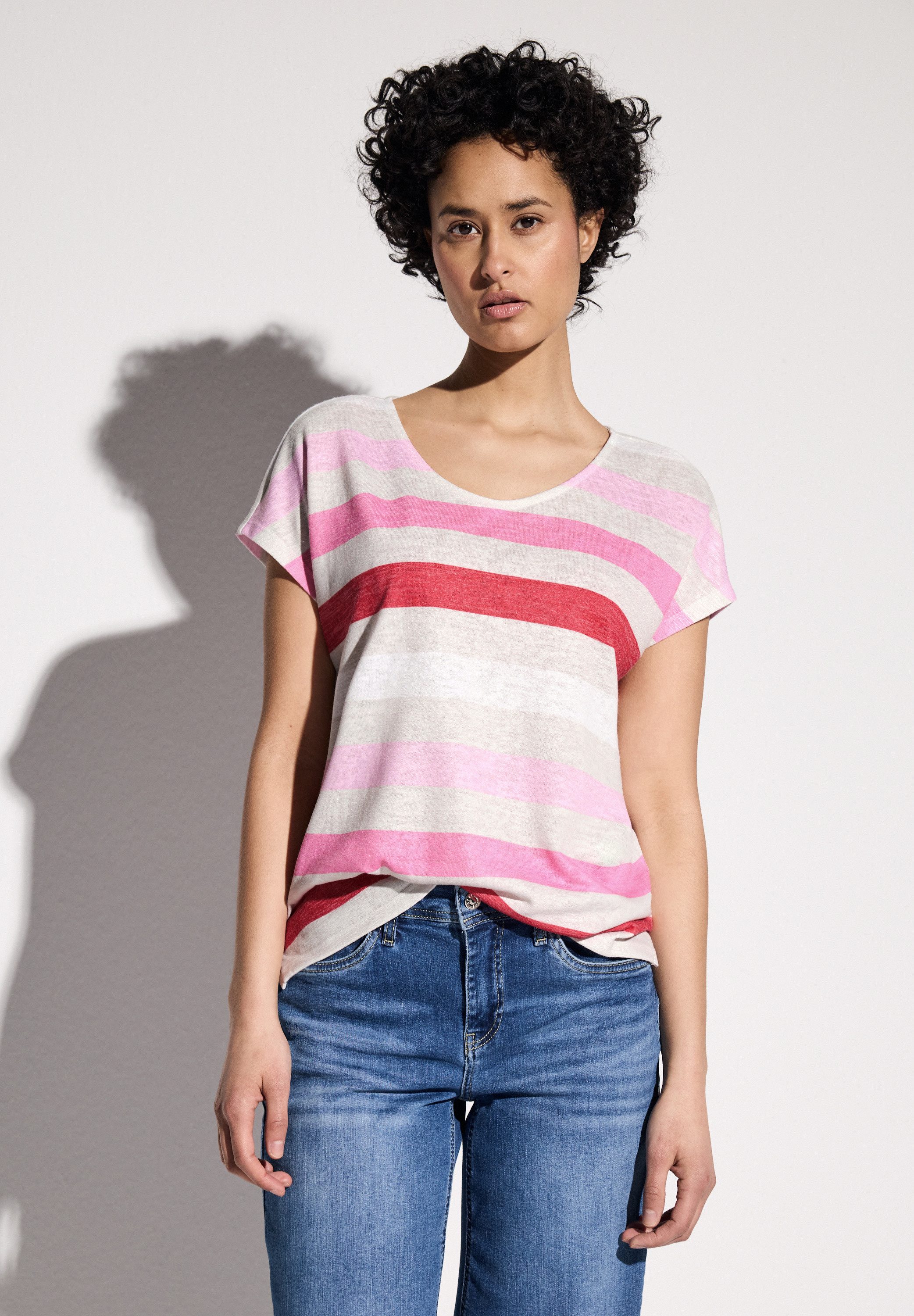 STREET ONE T-Shirt mit Rundhalsausschnitt