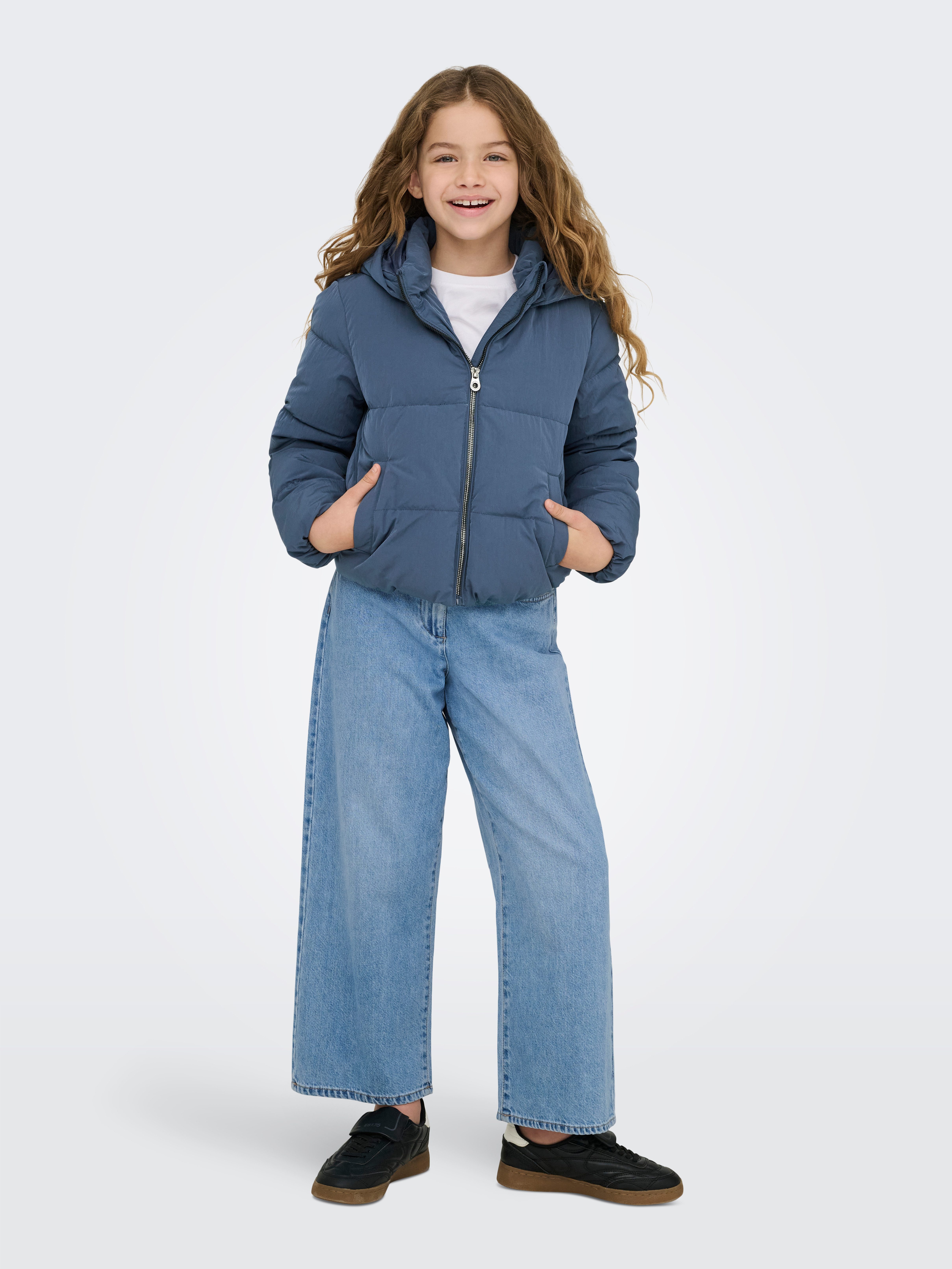 KIDS ONLY Steppjacke KOGDOLLY SHORT PUFFER JACKET OTW mit abnehmbarer Kapuze