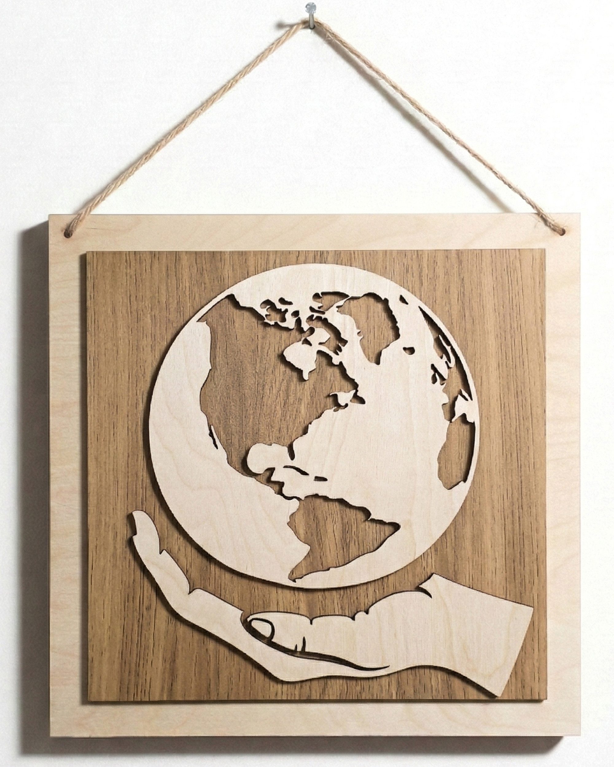 ORNAMENTI Wanddekoobjekt 3D Wanddeko aus Holz für Wohnzimmer, Königsvogel, Mandala,Weltkarte (Hingucker, Wandbild, Rustikale Holzbild, Holzdeko, stilvolle Wanddekoration, Wandpaneel, Ornament, Wandrelief), Verzierung fur Zuhause, Wandkunst, Dekorative Skulptur
