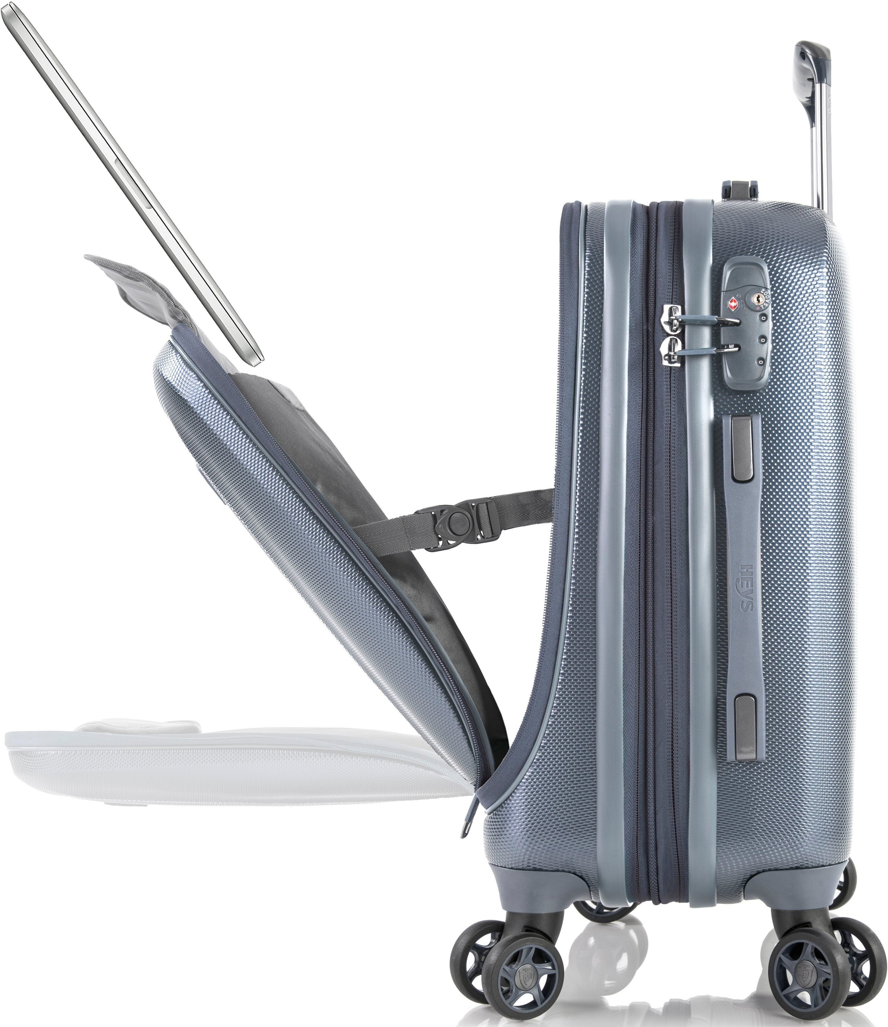 gepolsterter cm, Smart Rollen, slate 53 4 Frontzugangsfach; Hartschalen-Trolley mit Access, Vantage Heys mit Laptoptasche blue