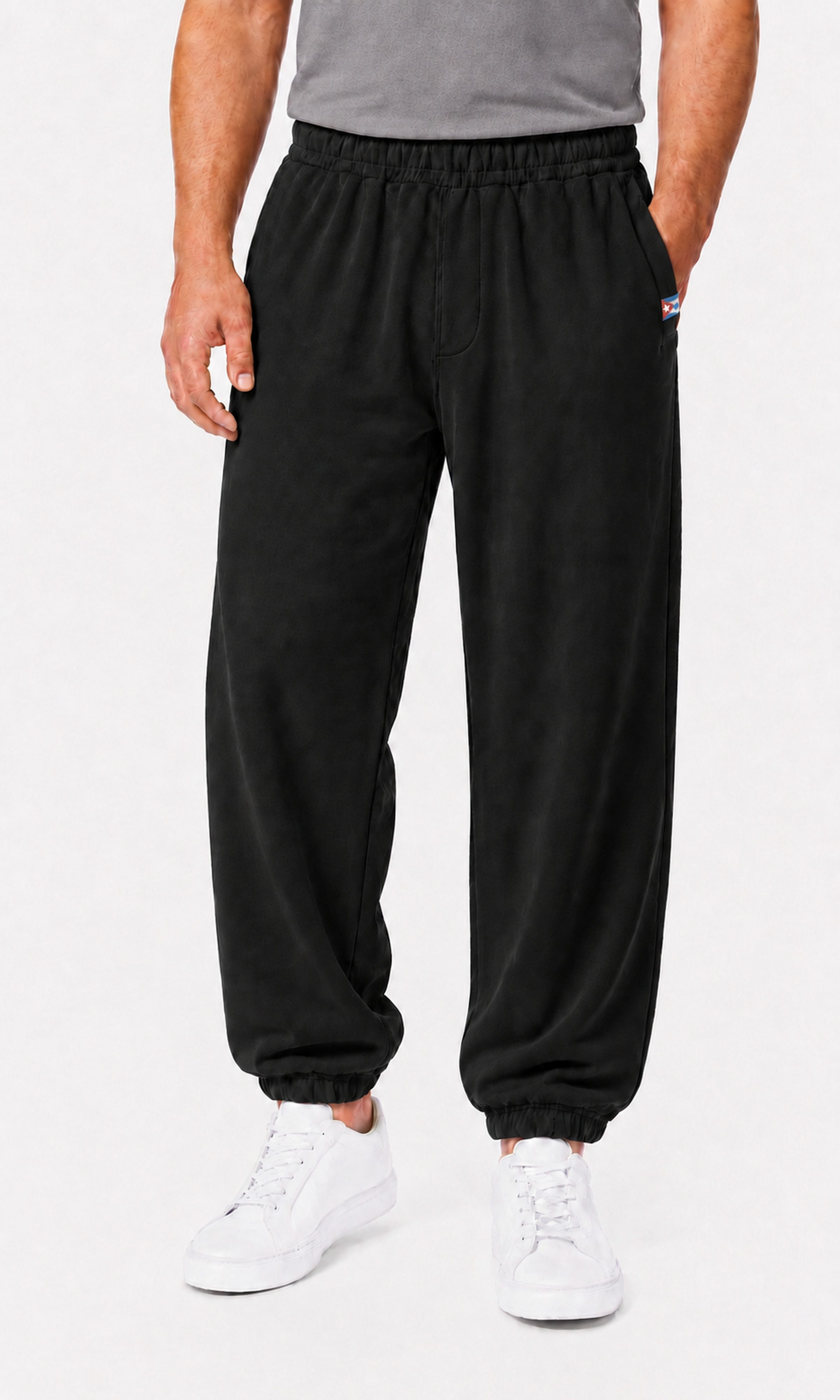 CUBAIANS Jogginghose Caonao Herren Baggy Pant Hose Freizeit Loose Fit Sweat mit Bündchen Elastischer Bund mit Tunnelzug