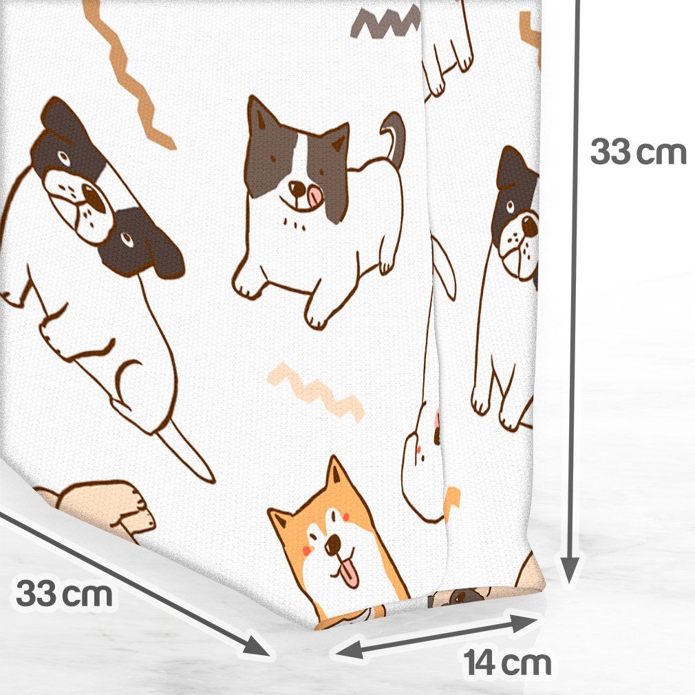 Inu Mops Hundefu Mops Henkeltasche (1-tlg), VOID Hunde Shiba Kinder Tiere Comic Züchten Haustier