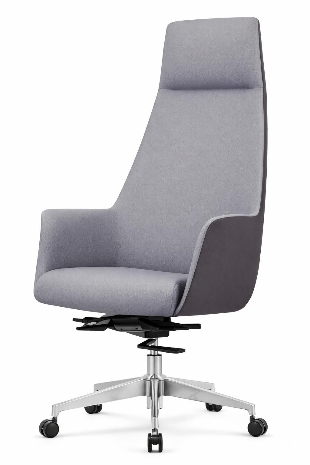 Xlmoebel Chefsessel Stylischer grauer Chefsessel mit hoher Rückenlehne und, Made in Europa
